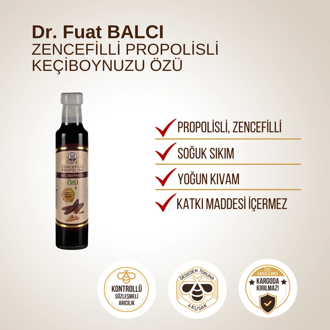 Dr. Fuat Balcı Zencefilli Propolisli Keçiboynuzu Özü 340gr