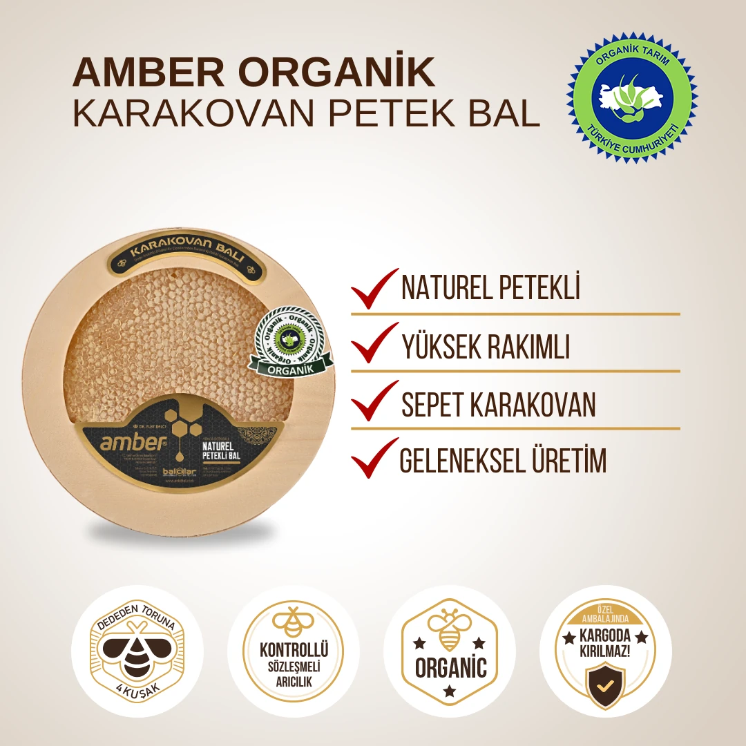 Amber Organik Karakovan Petek Tüm 1100gr(±50gr)