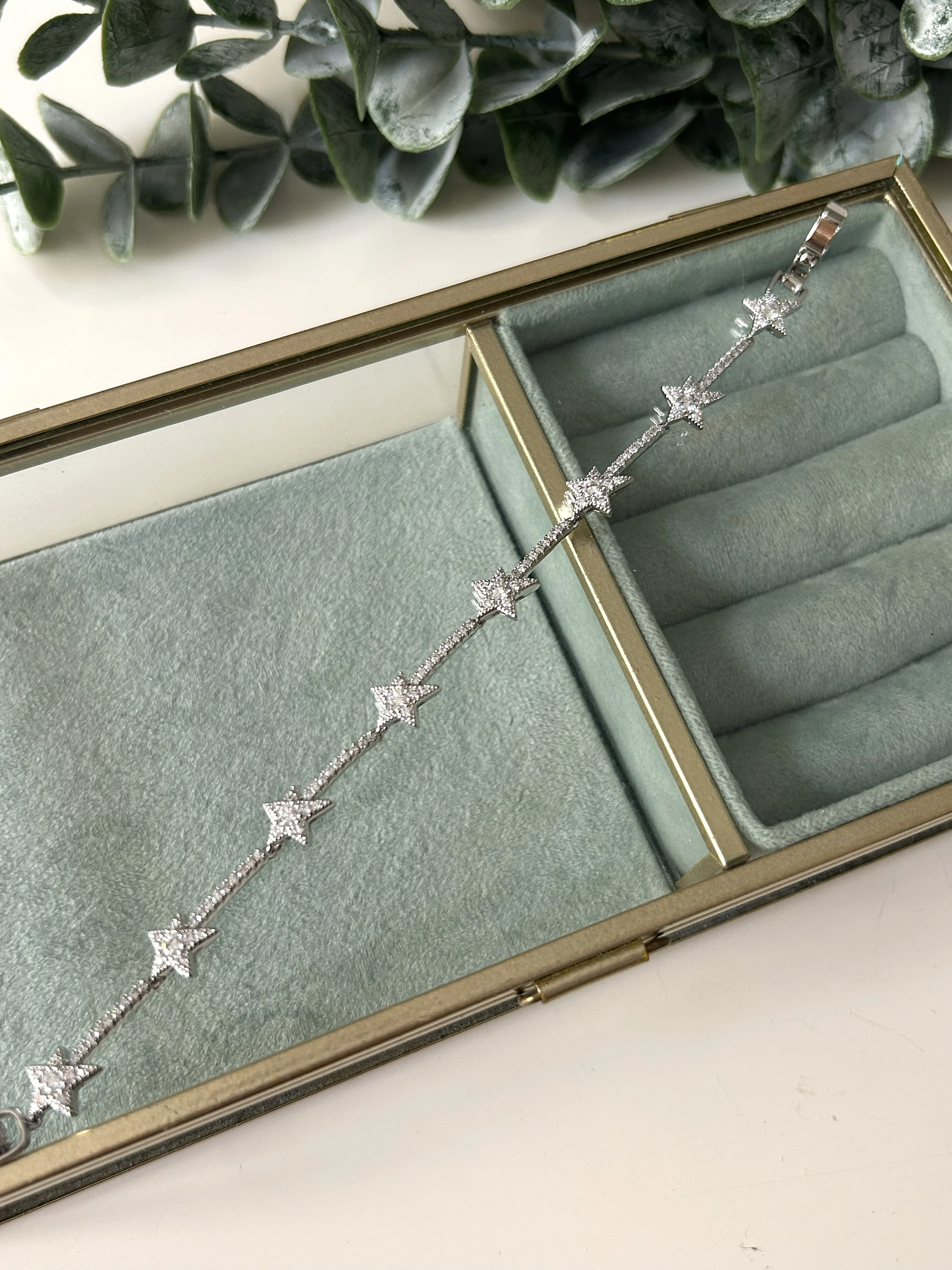 Yıldız Detaylı Silver Özel Seri Bileklik