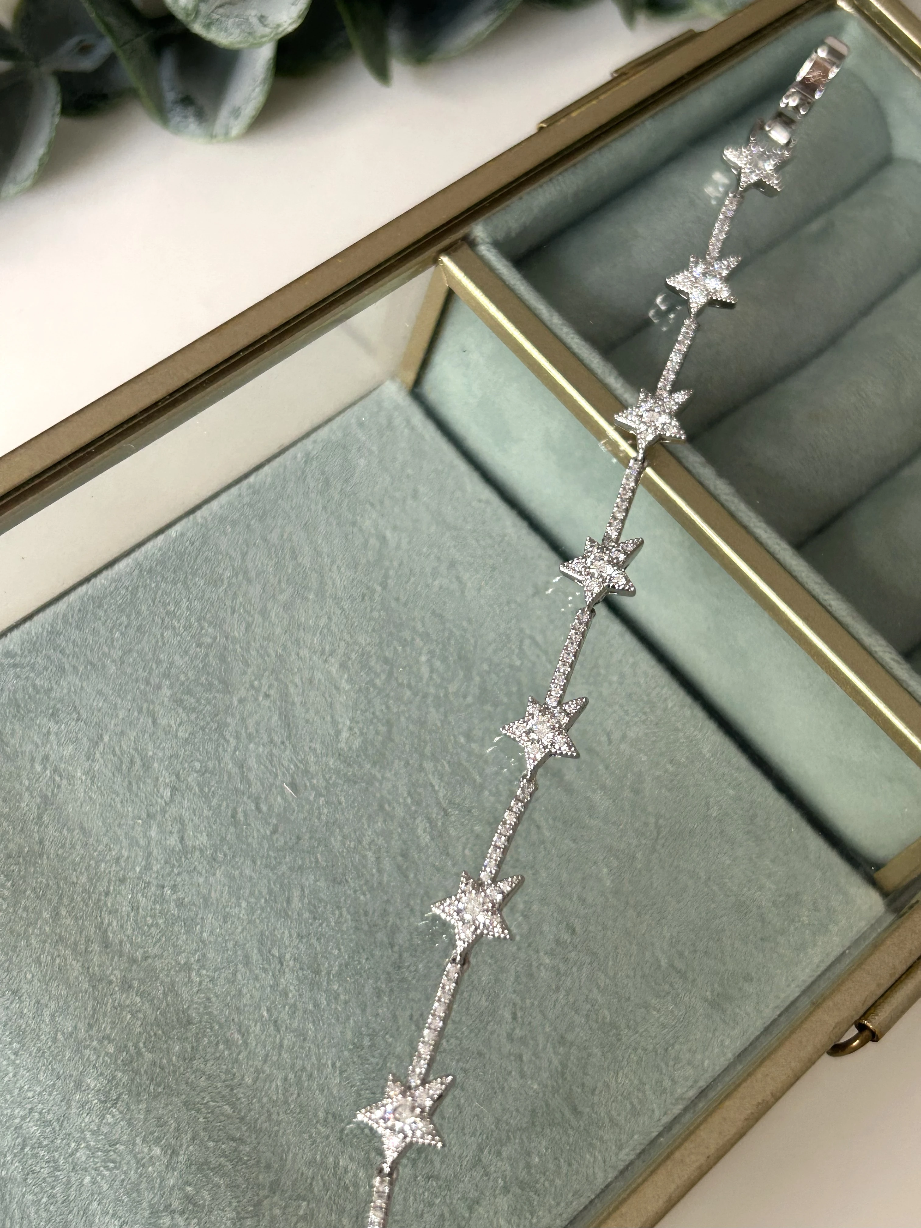 Yıldız Detaylı Silver Özel Seri Bileklik