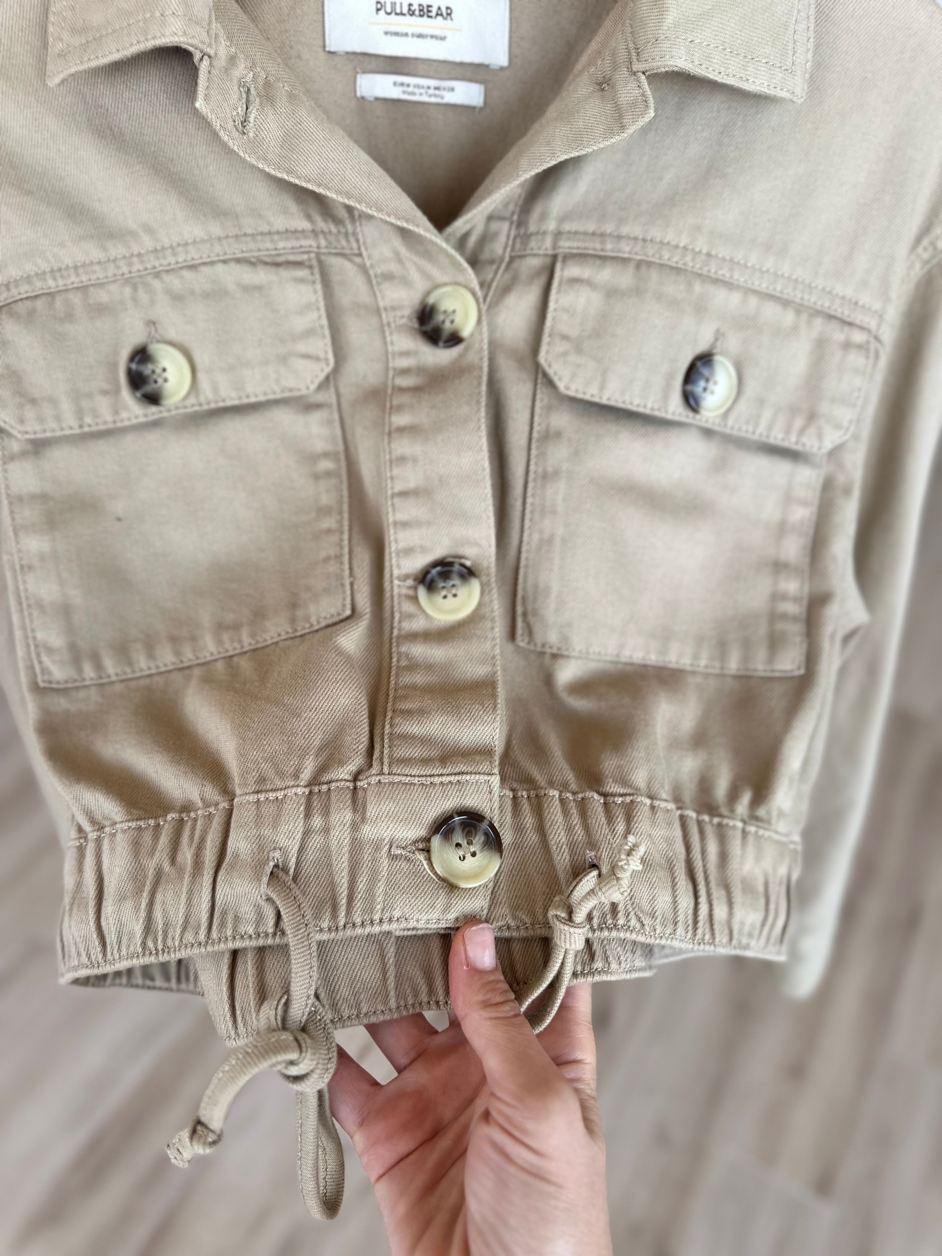 Bej Crop Ceket