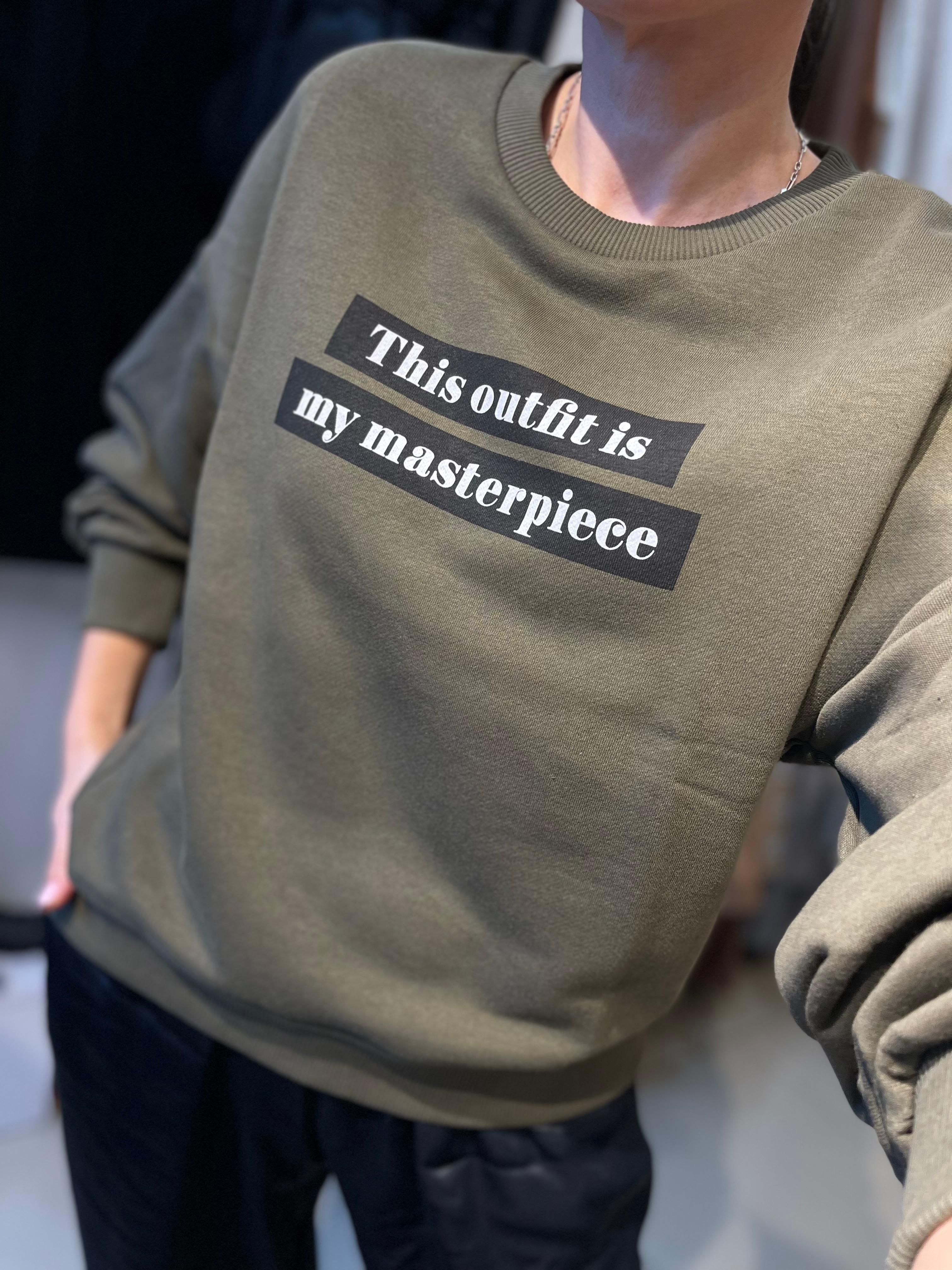 Haki Yazılı Sweatshirt