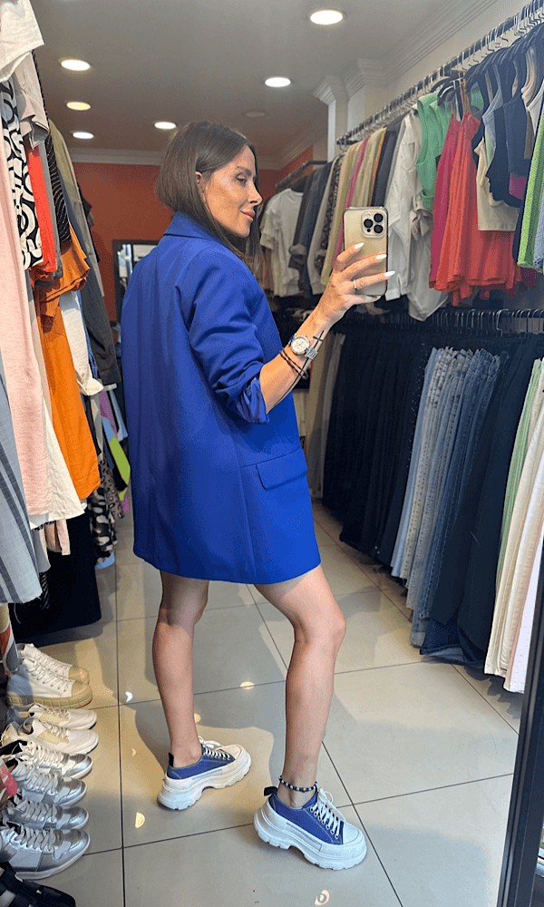 Saks Mavi Blazer Ceket