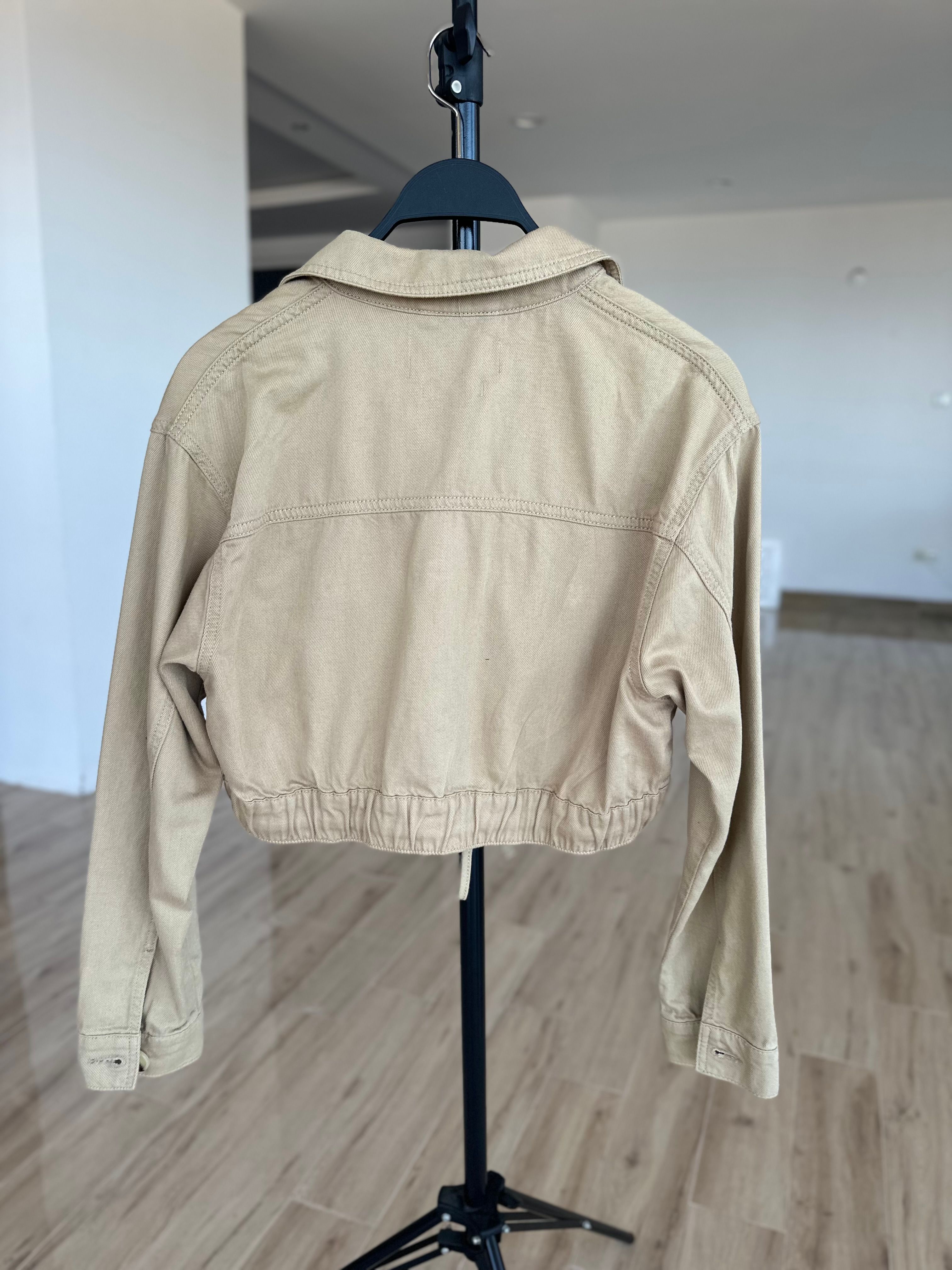 Bej Crop Ceket