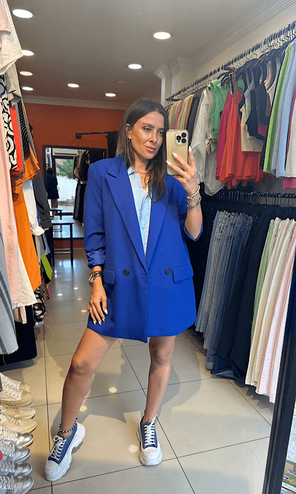 Saks Mavi Blazer Ceket