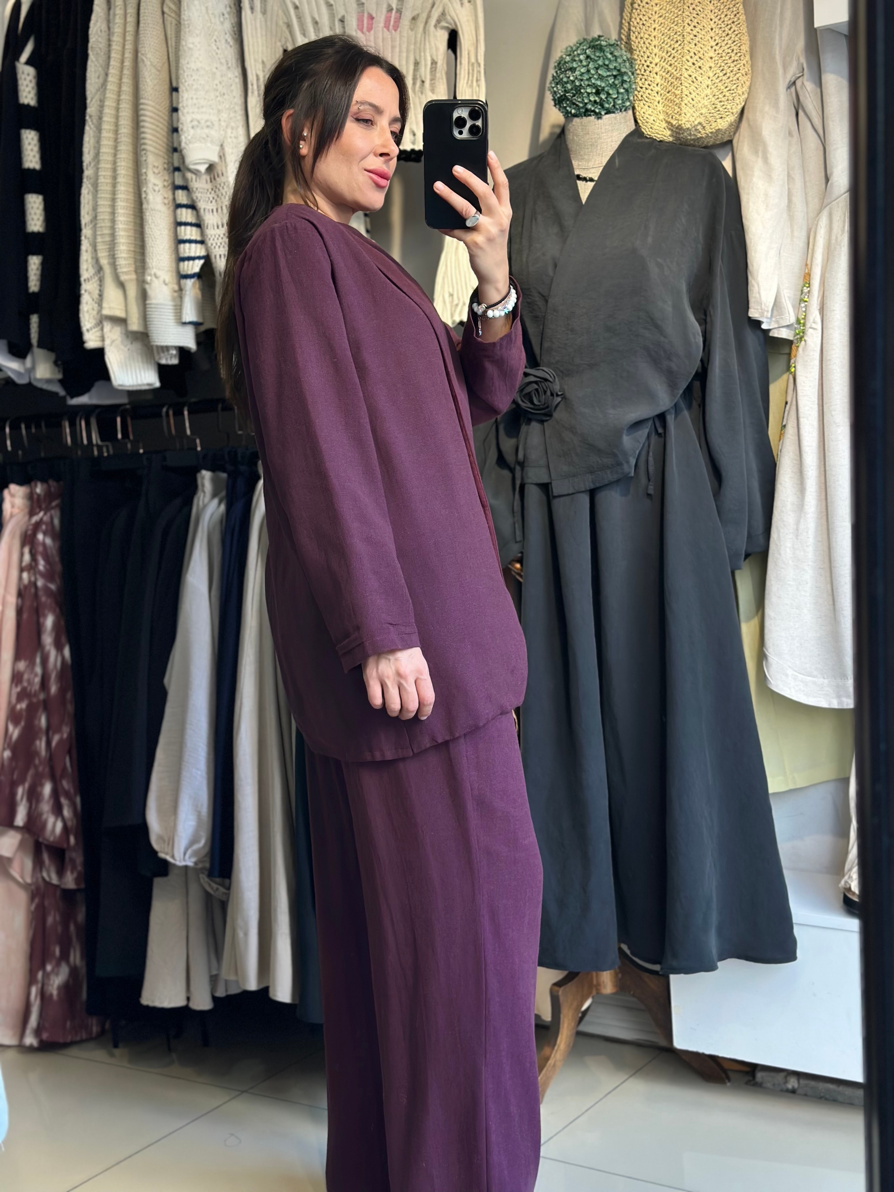 Bordo Ceket Pantolon Takım
