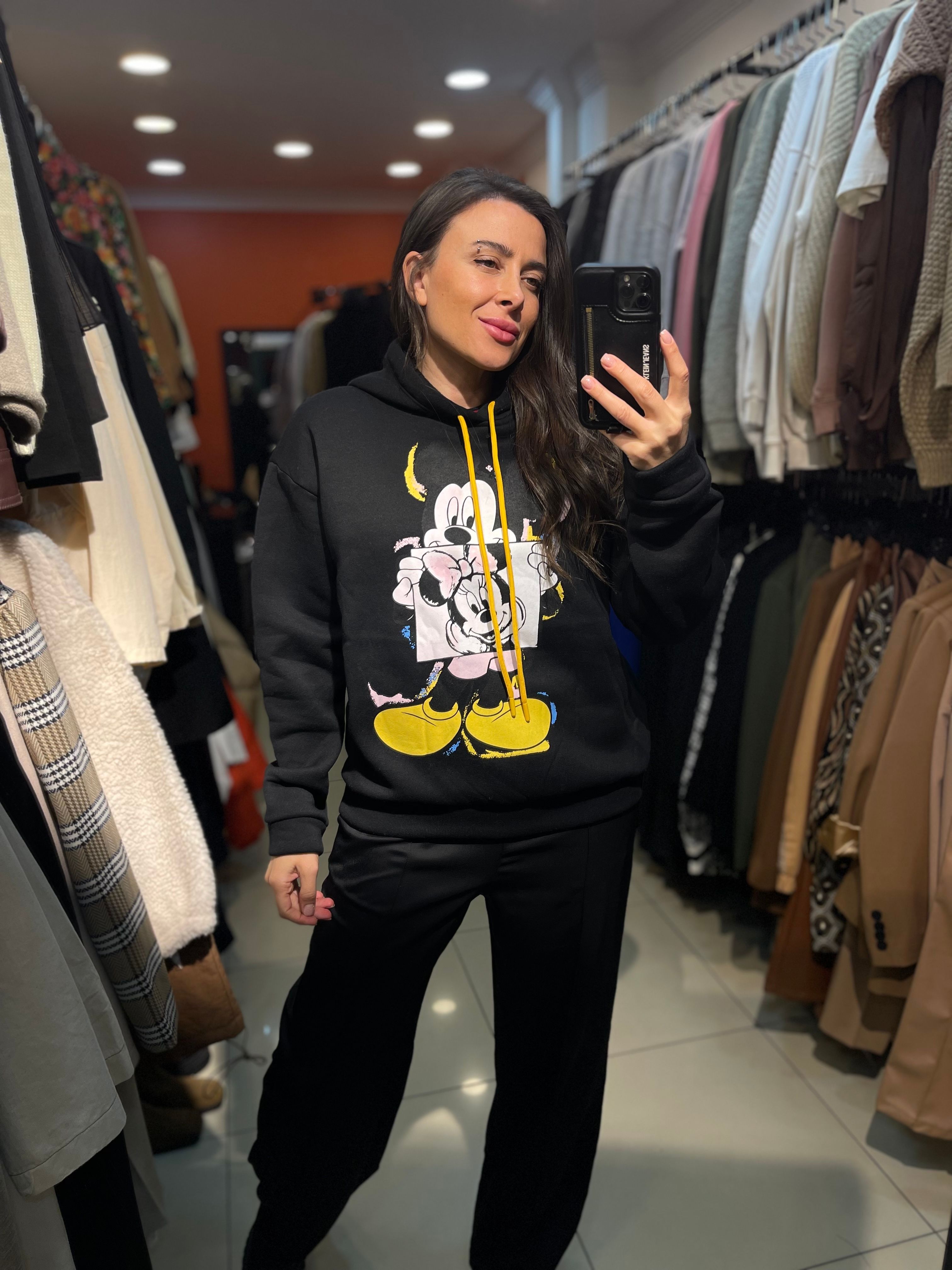 Siyah Minie Mouse Sweatshirt 