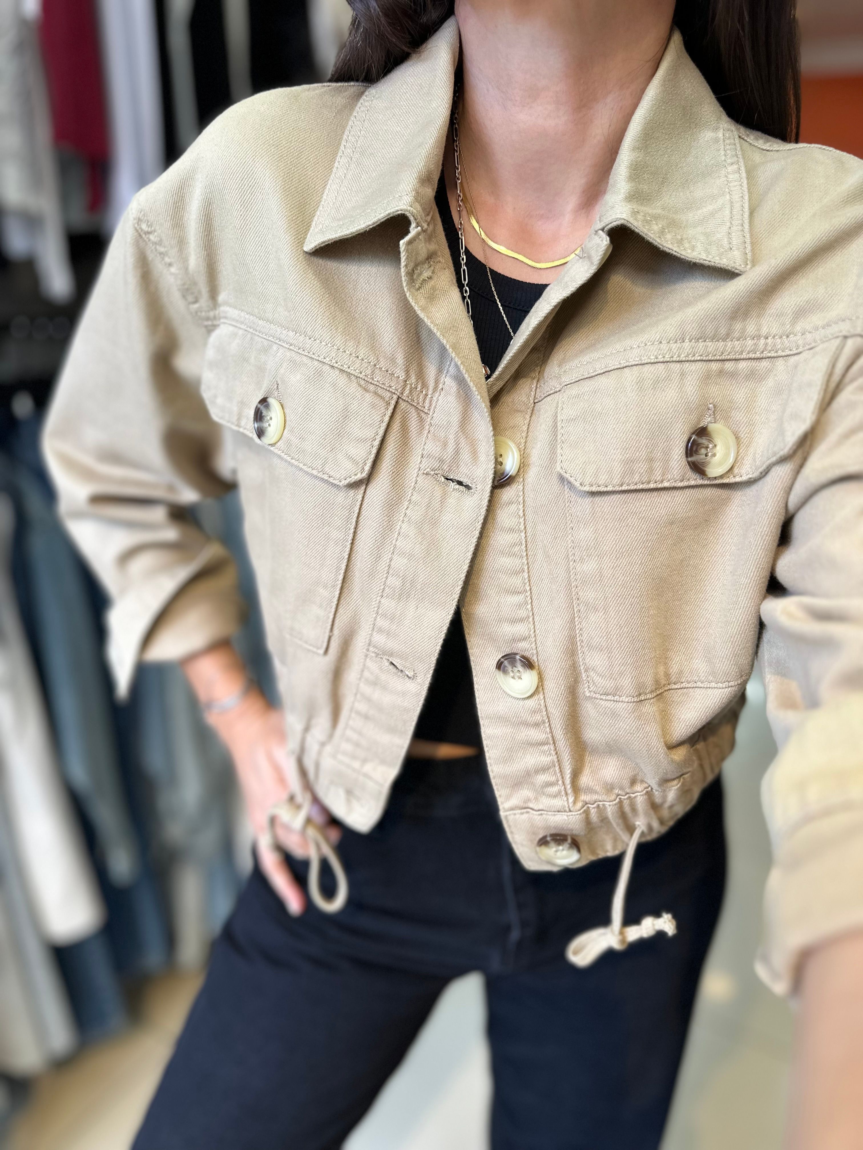Bej Crop Ceket