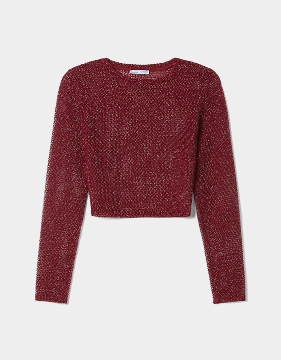 Delikli Crop Bluz 