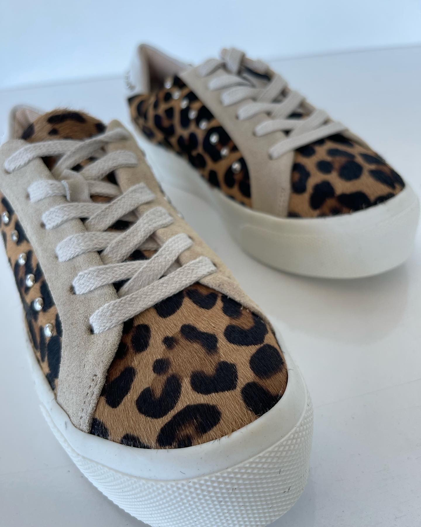 Leopar Desen Deri Sneaker