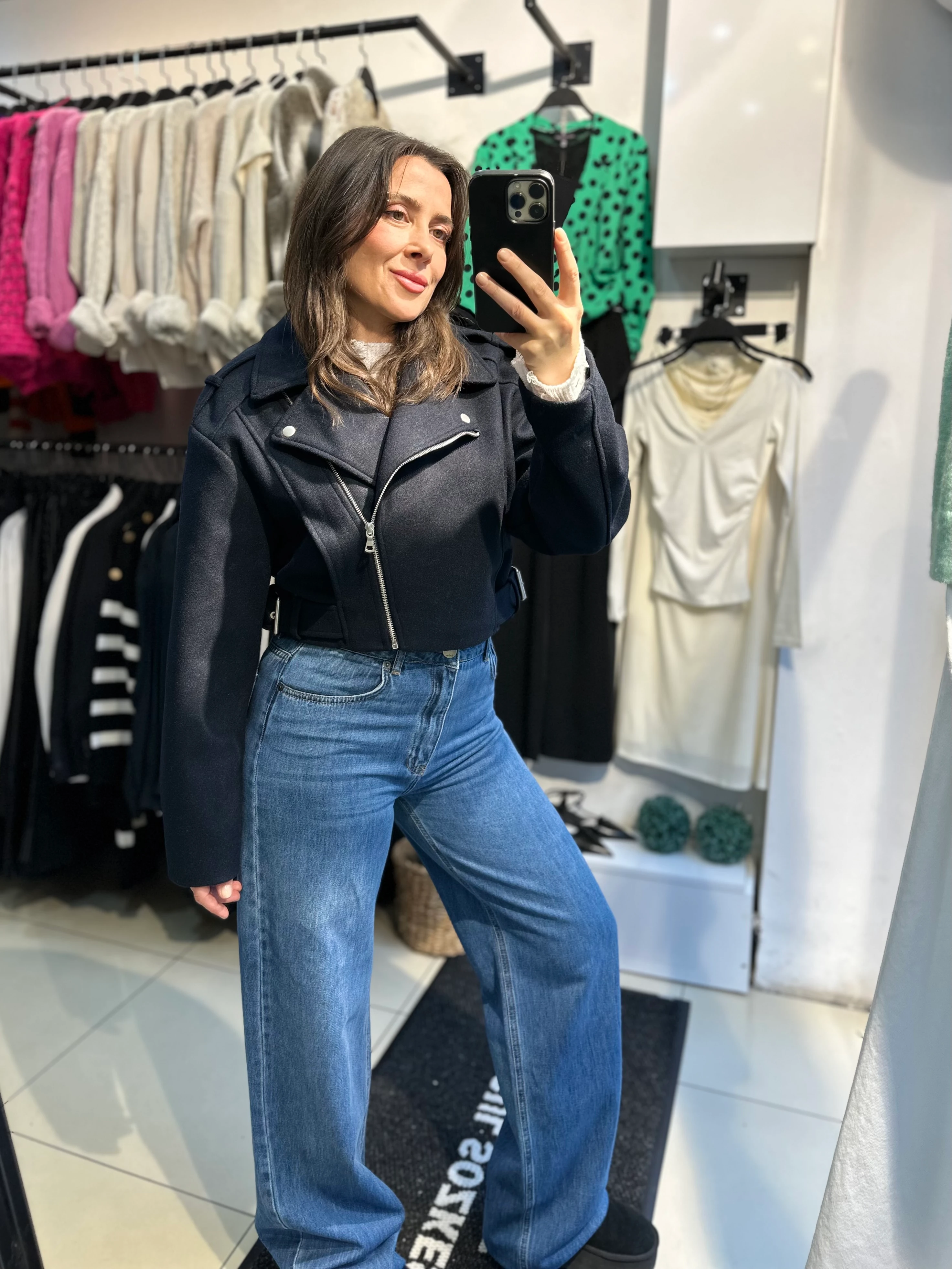 Lacivert Renk Palazzo Model Jean