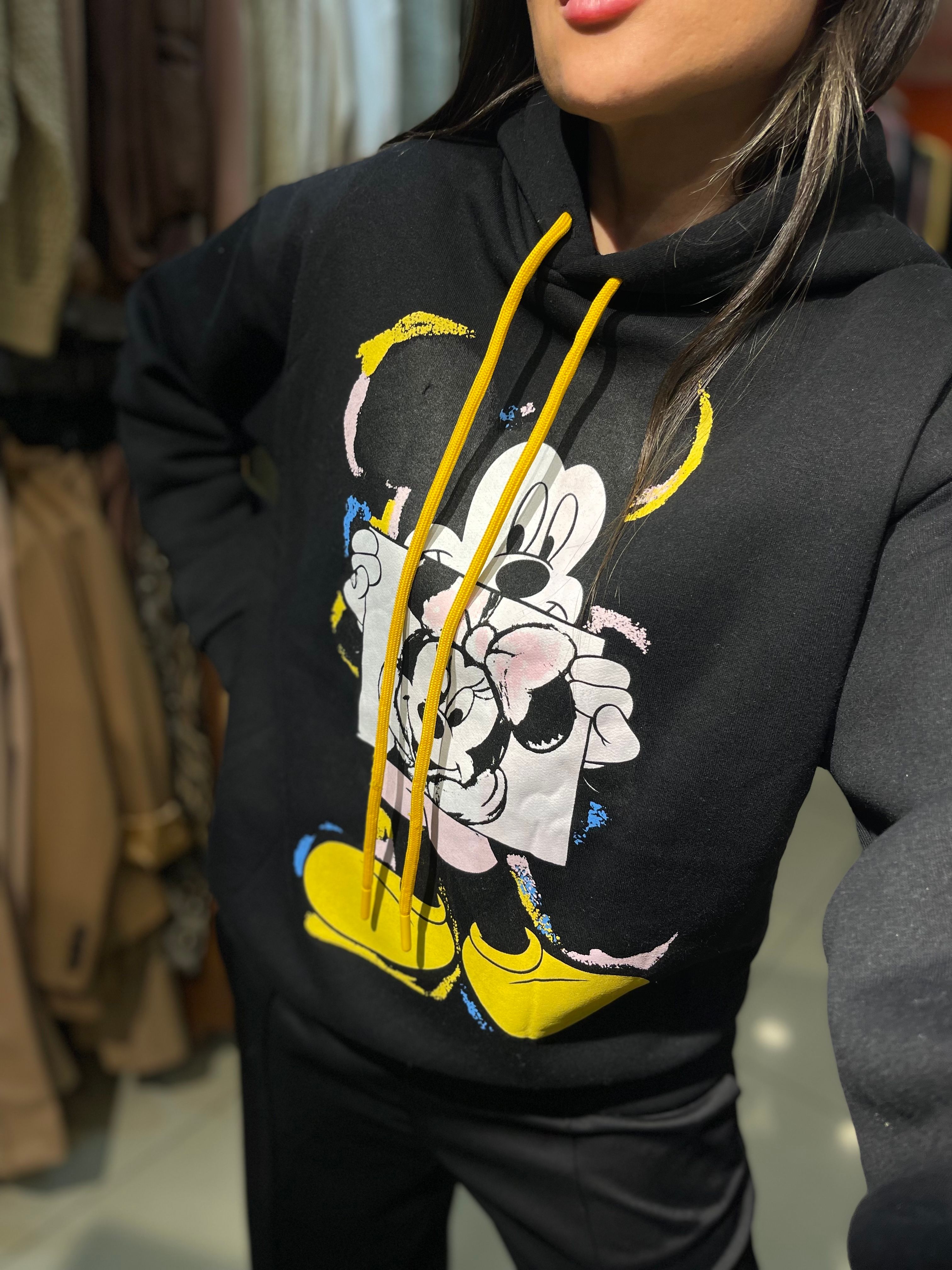 Siyah Minie Mouse Sweatshirt 