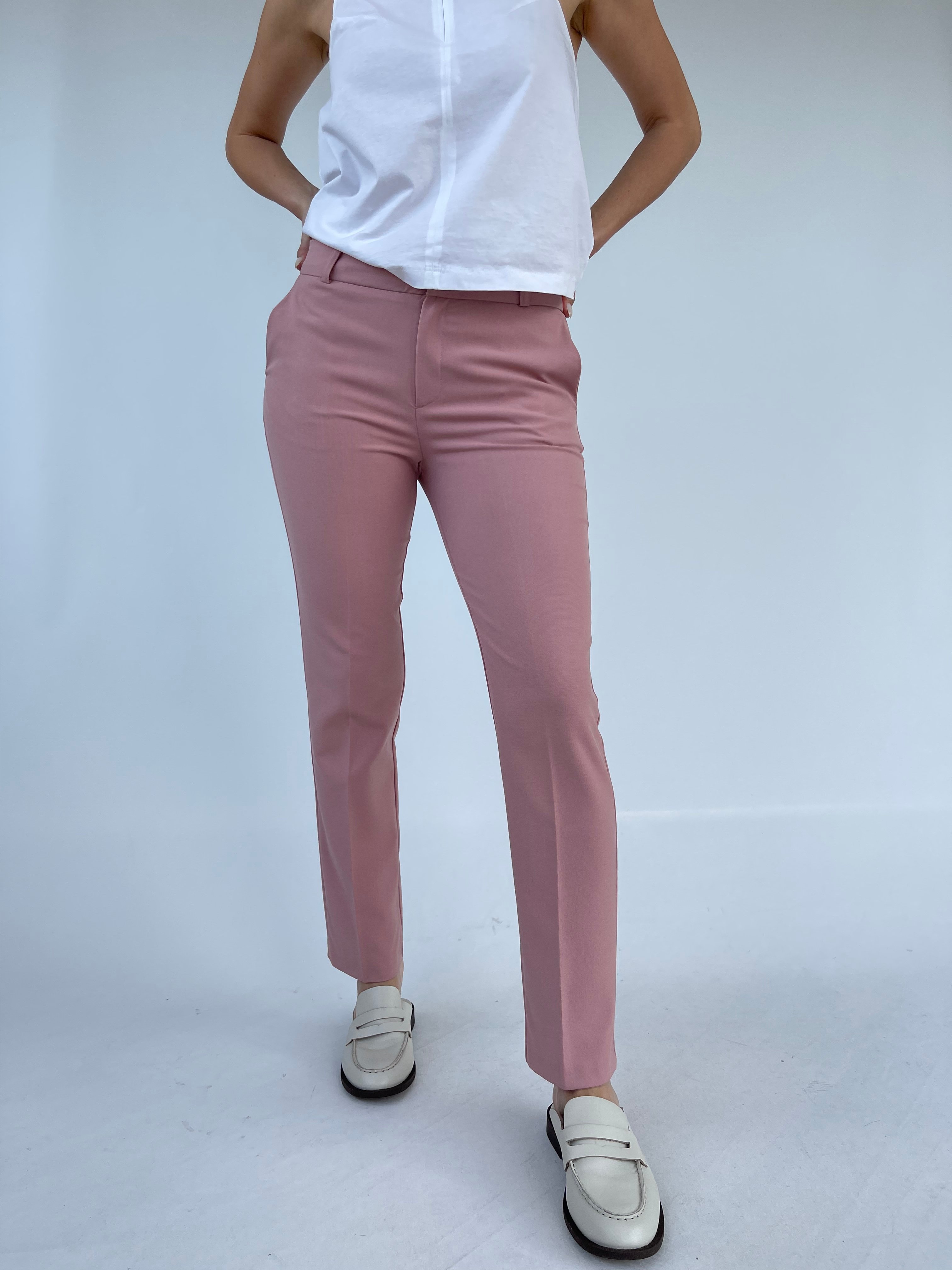 Pudra Pembe Kumaş Pantolon