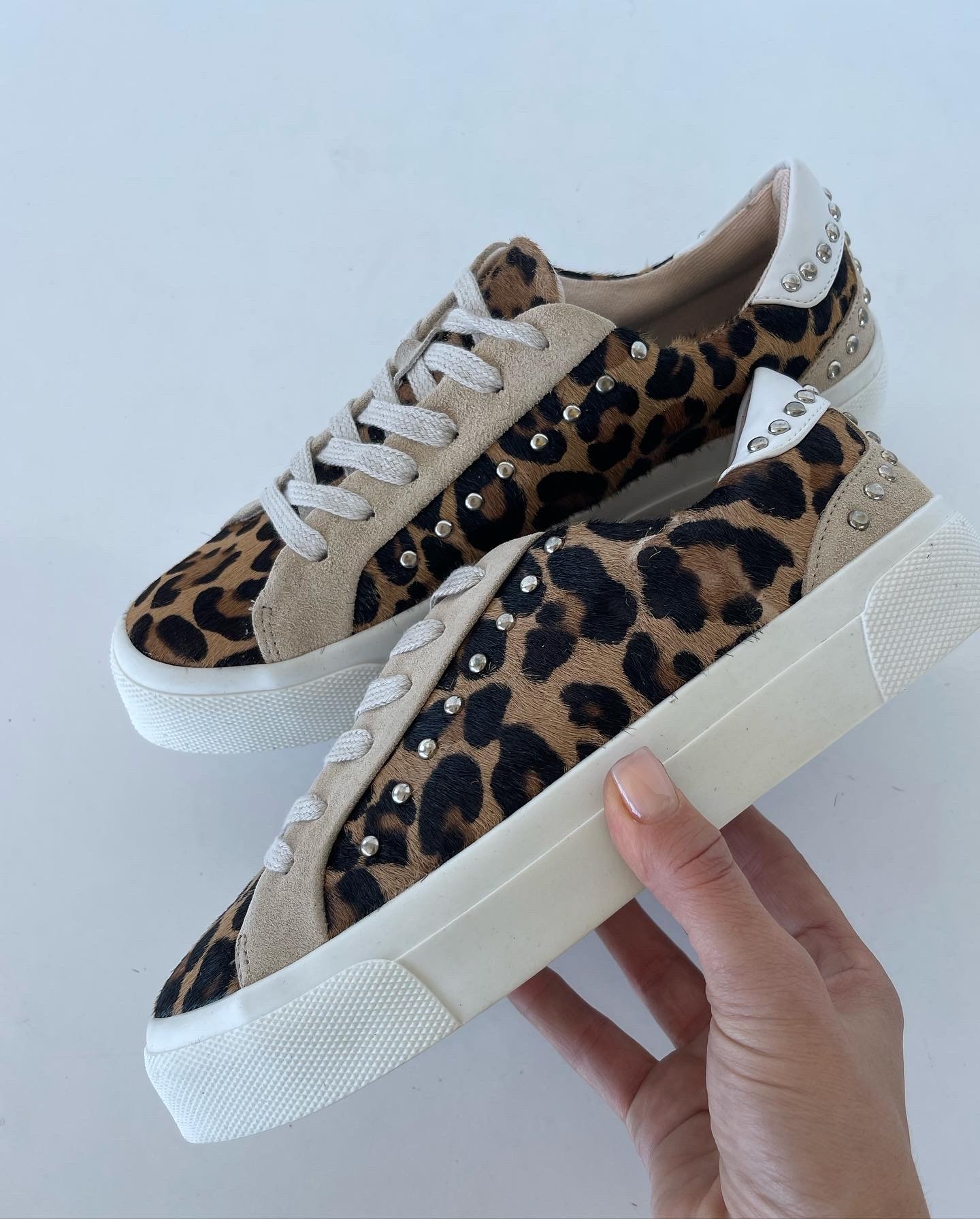 Leopar Desen Deri Sneaker