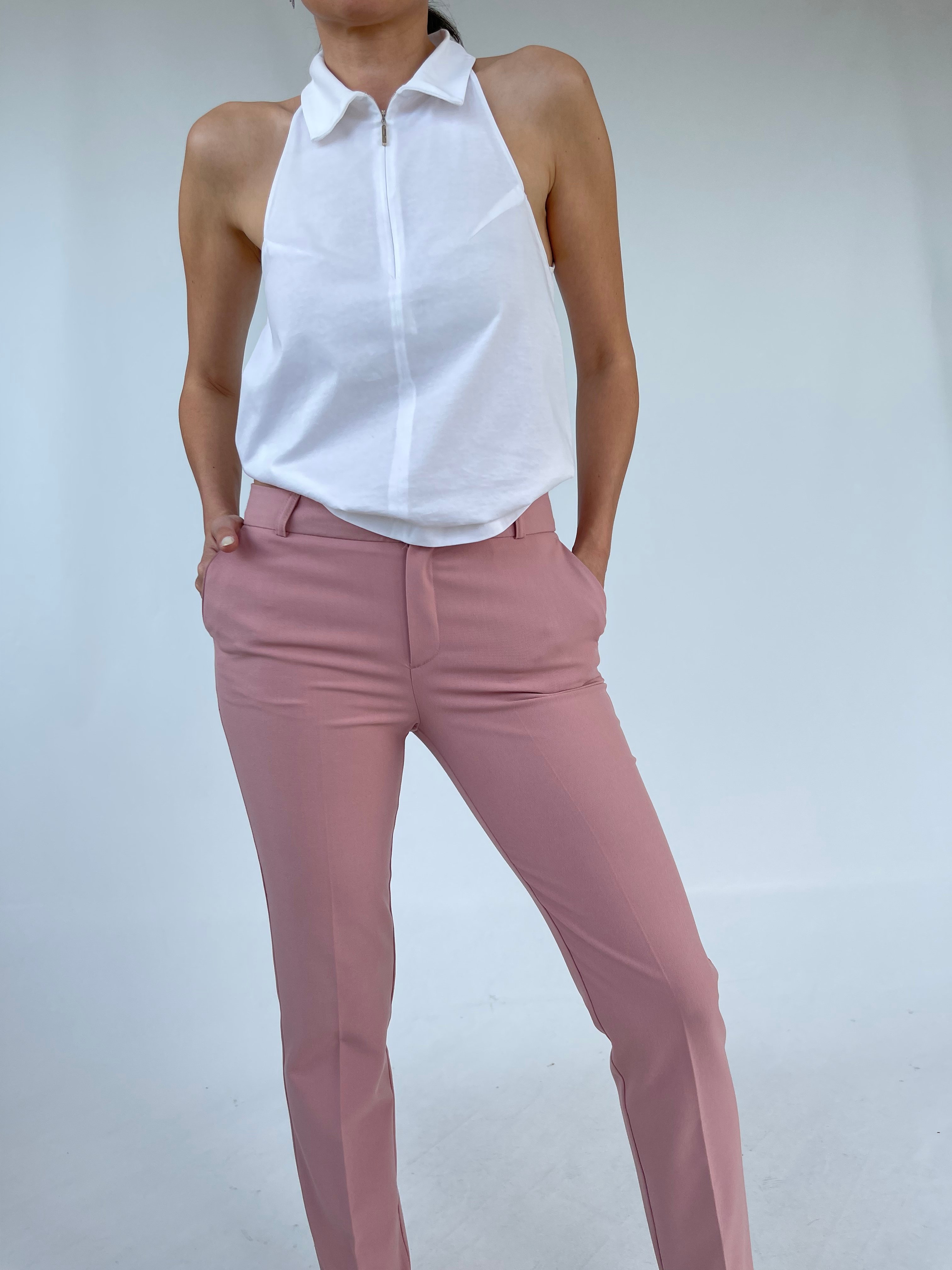 Pudra Pembe Kumaş Pantolon