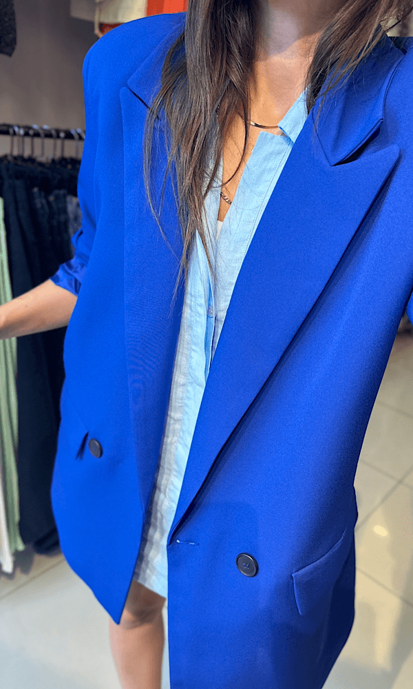 Saks Mavi Blazer Ceket