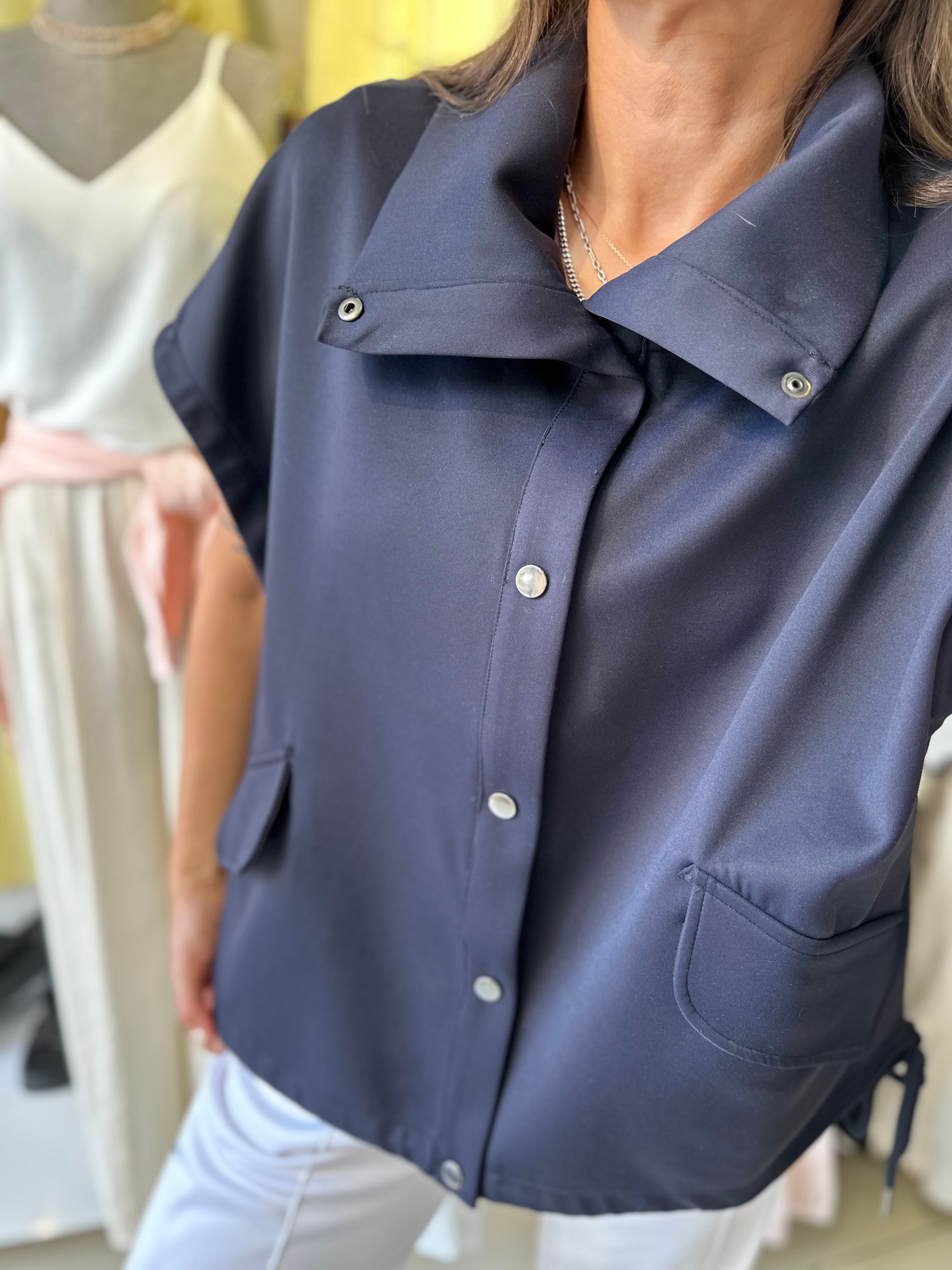 Çıtçıt Düğmeli Cepli Yumuşak Dokulu Oversize Yelek