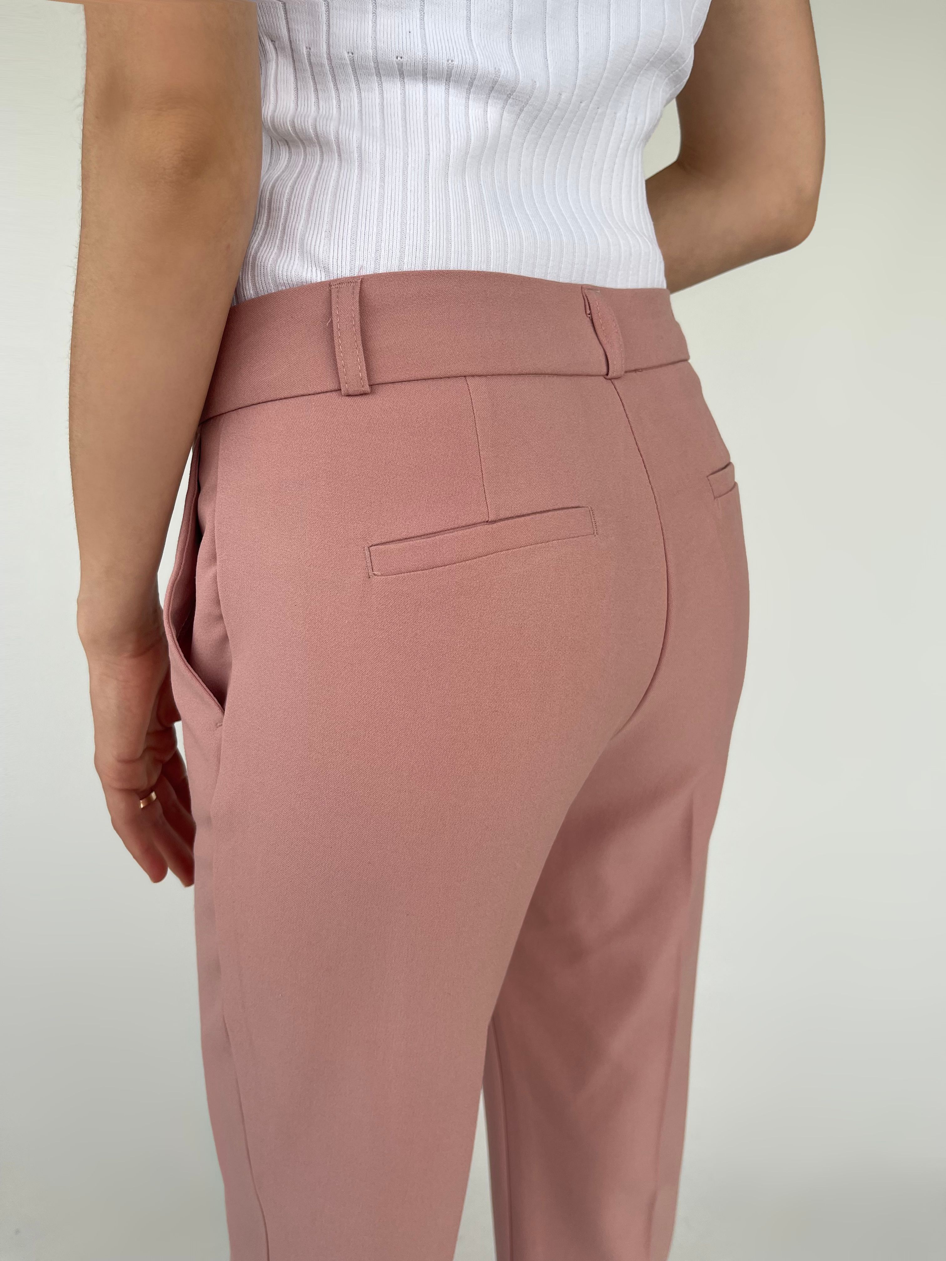 Pudra Pembe Kumaş Pantolon