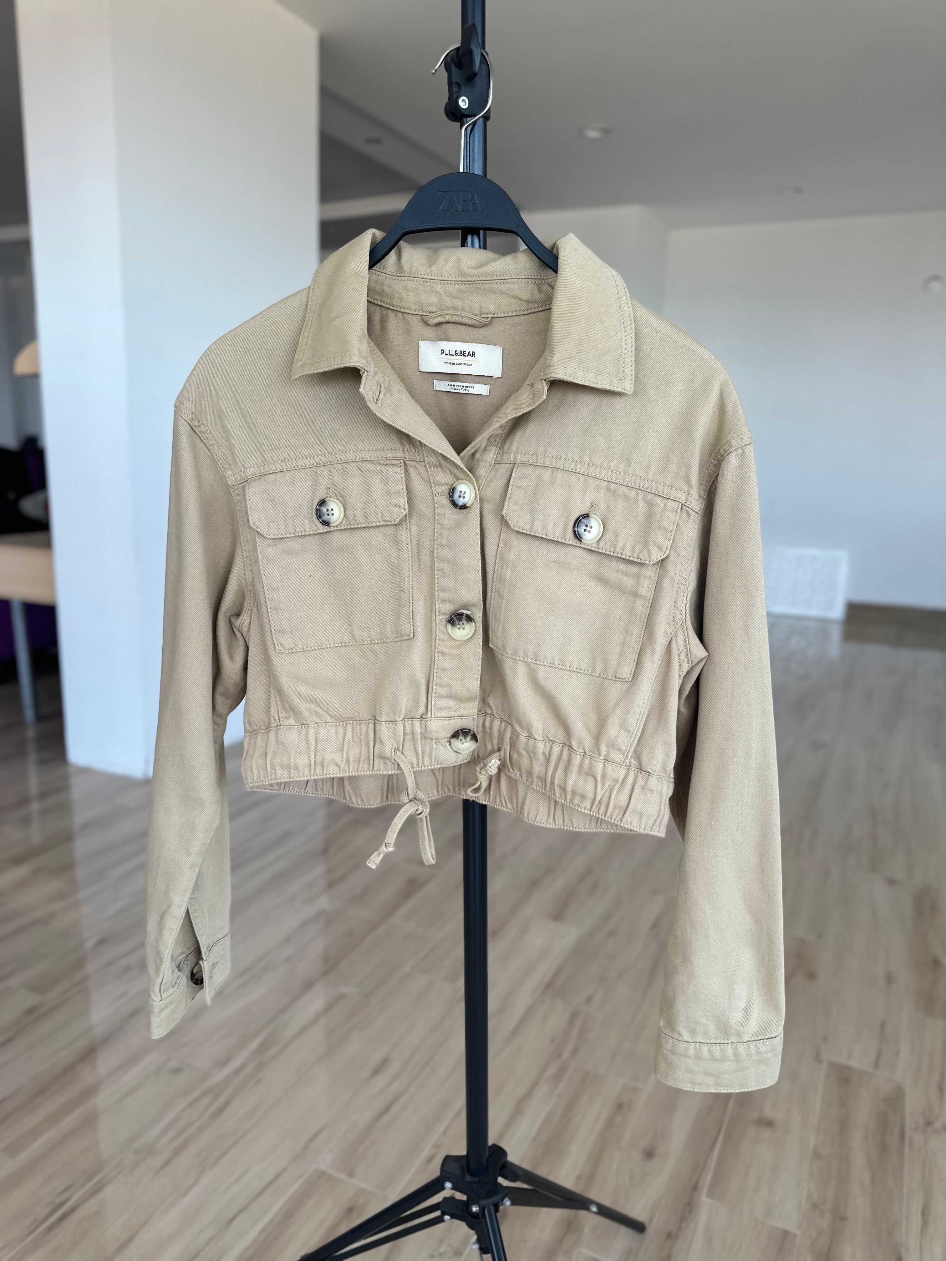 Bej Crop Ceket