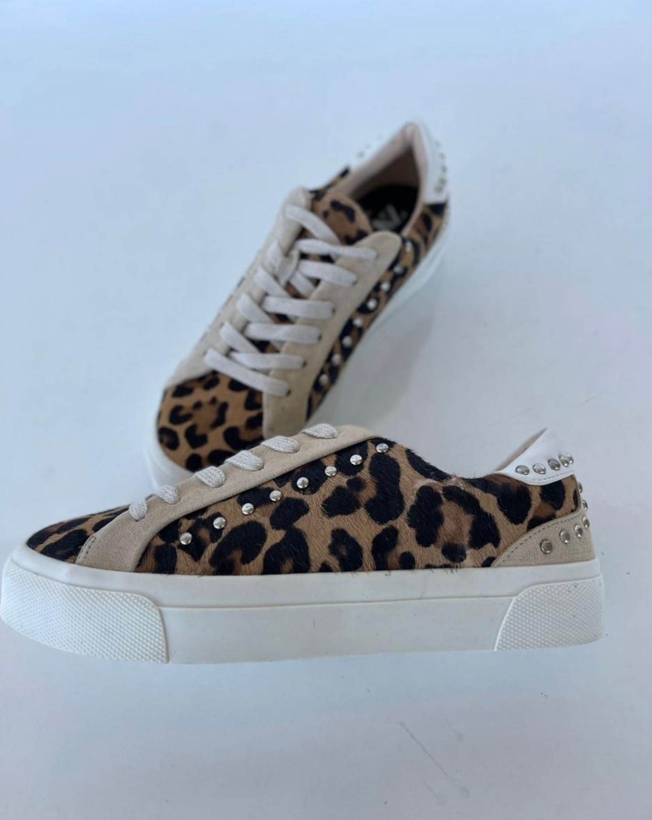 Leopar Desen Deri Sneaker