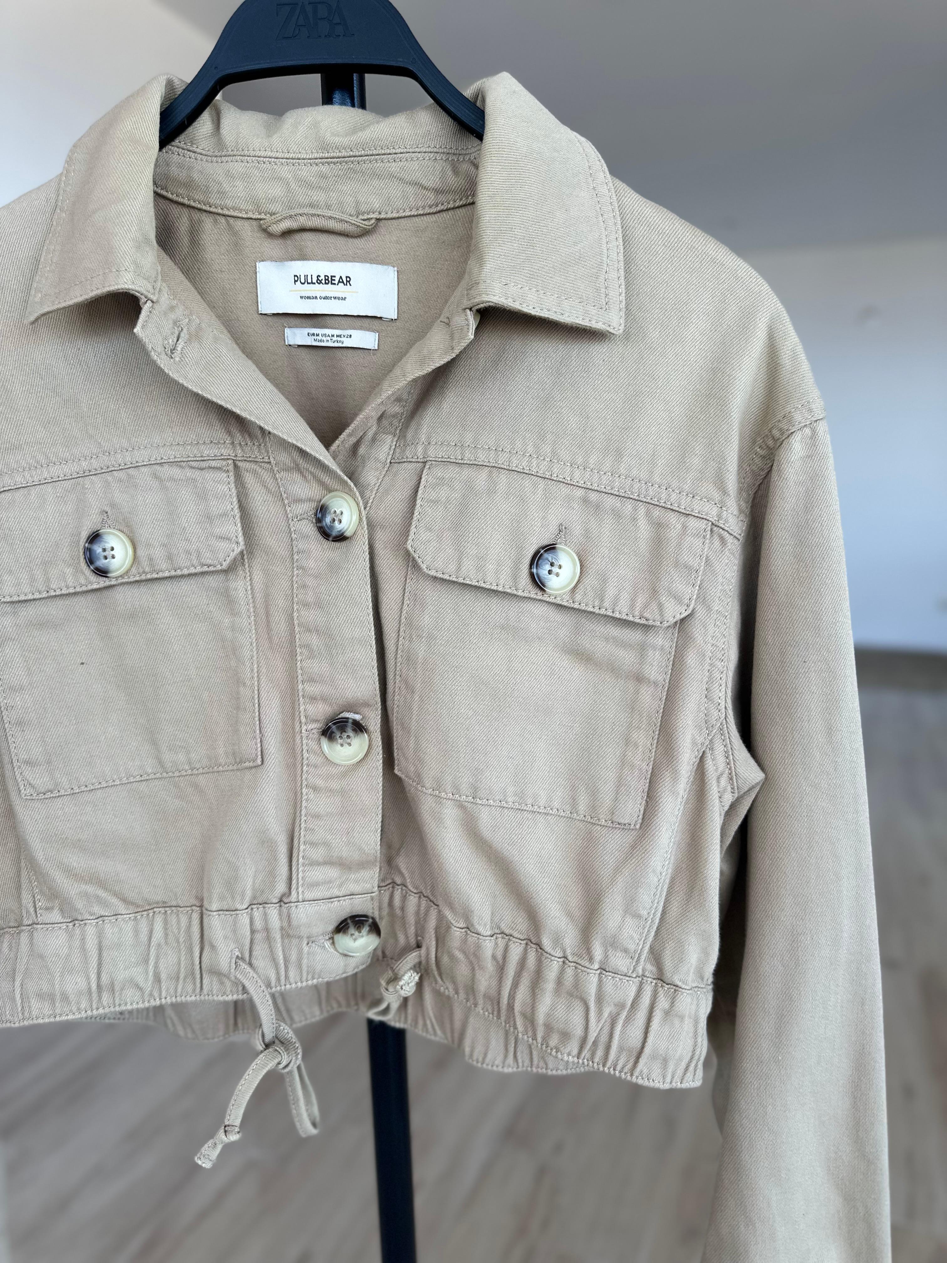 Bej Crop Ceket