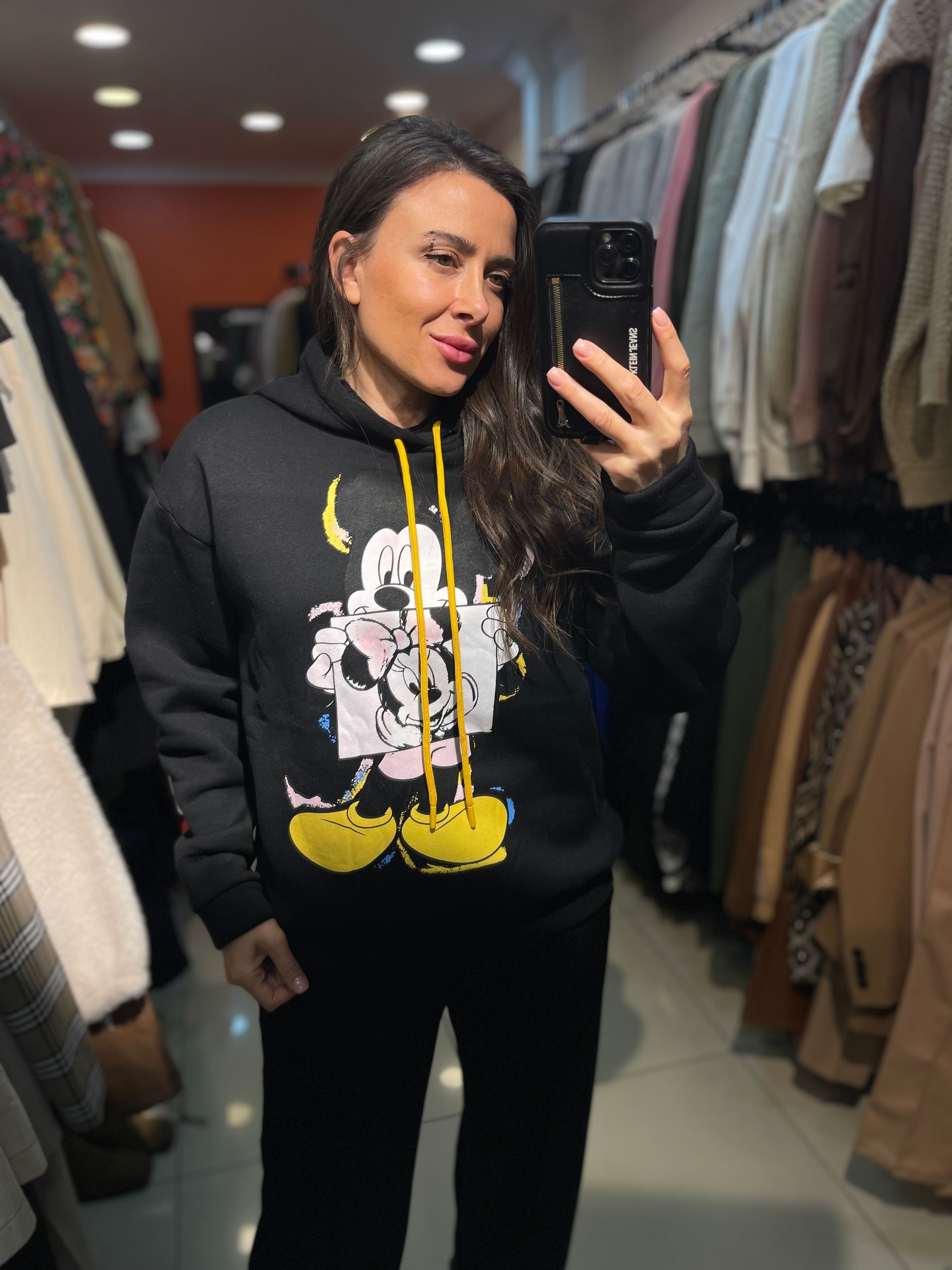 Siyah Minie Mouse Sweatshirt 