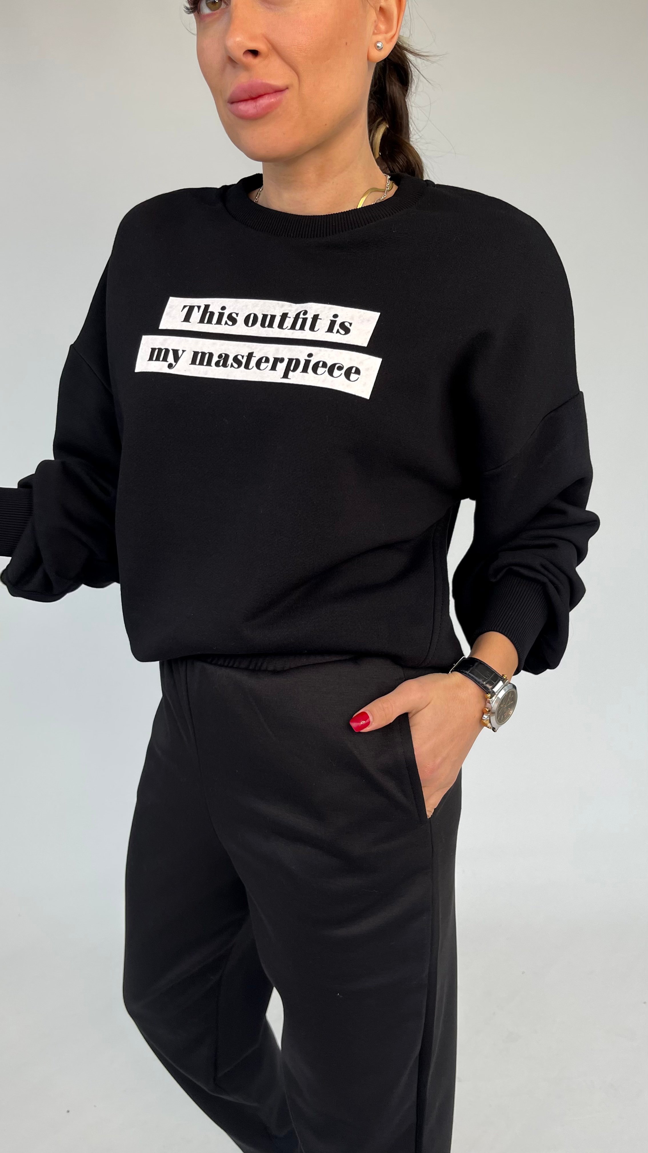 Önü Yazılı Sweatshirt