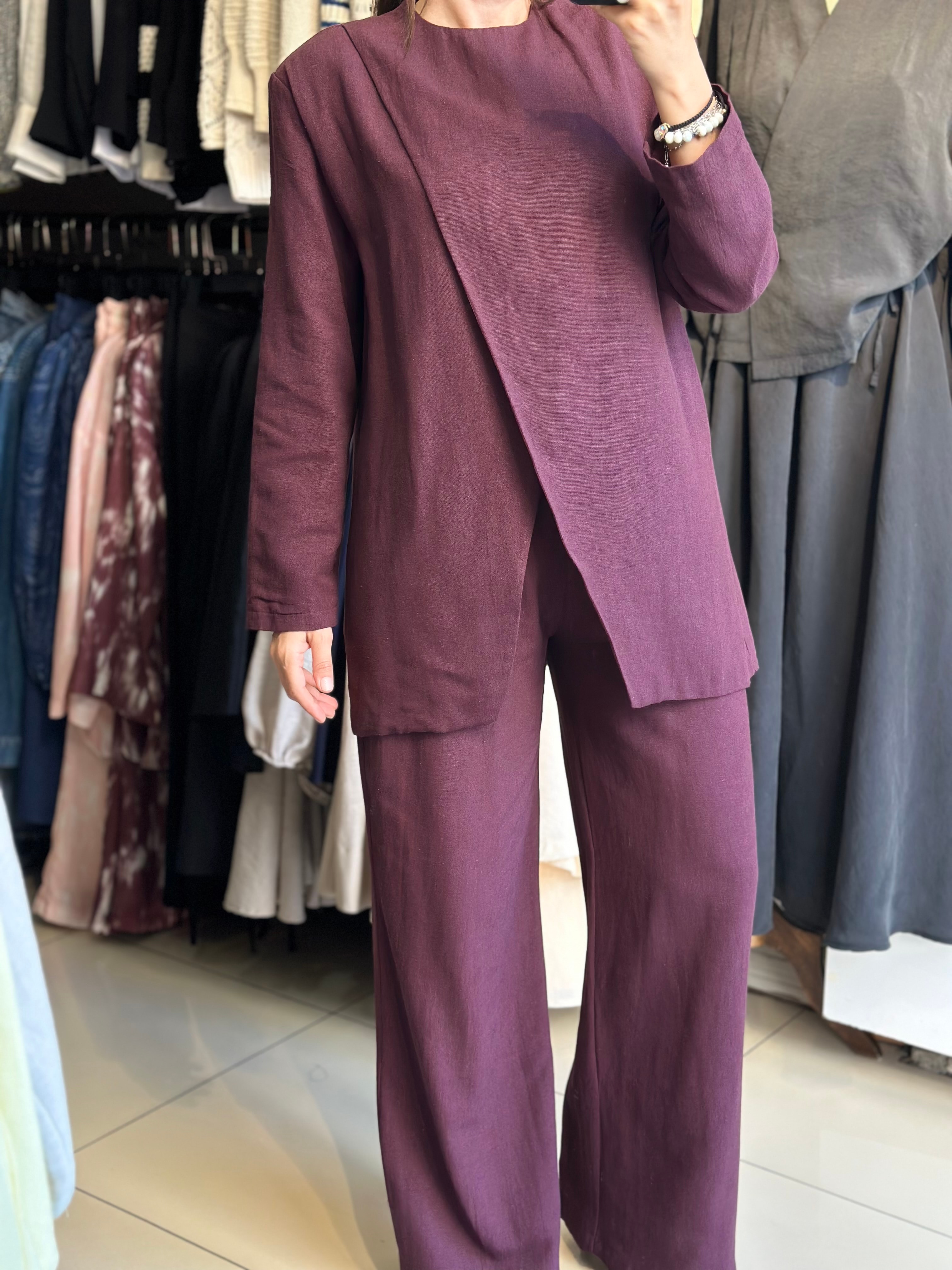 Bordo Ceket Pantolon Takım