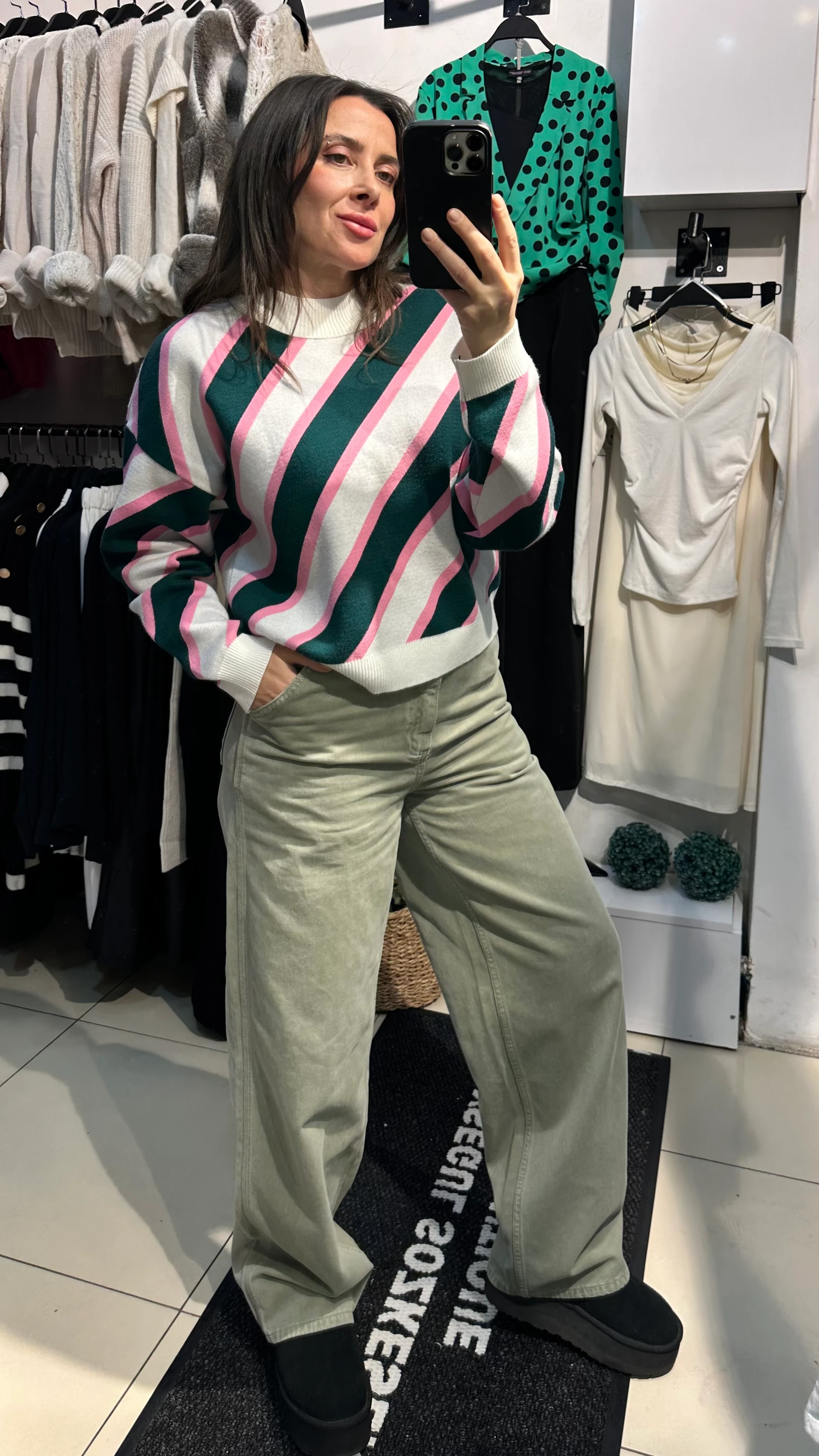 Haki Yeşil Bol Pantolon