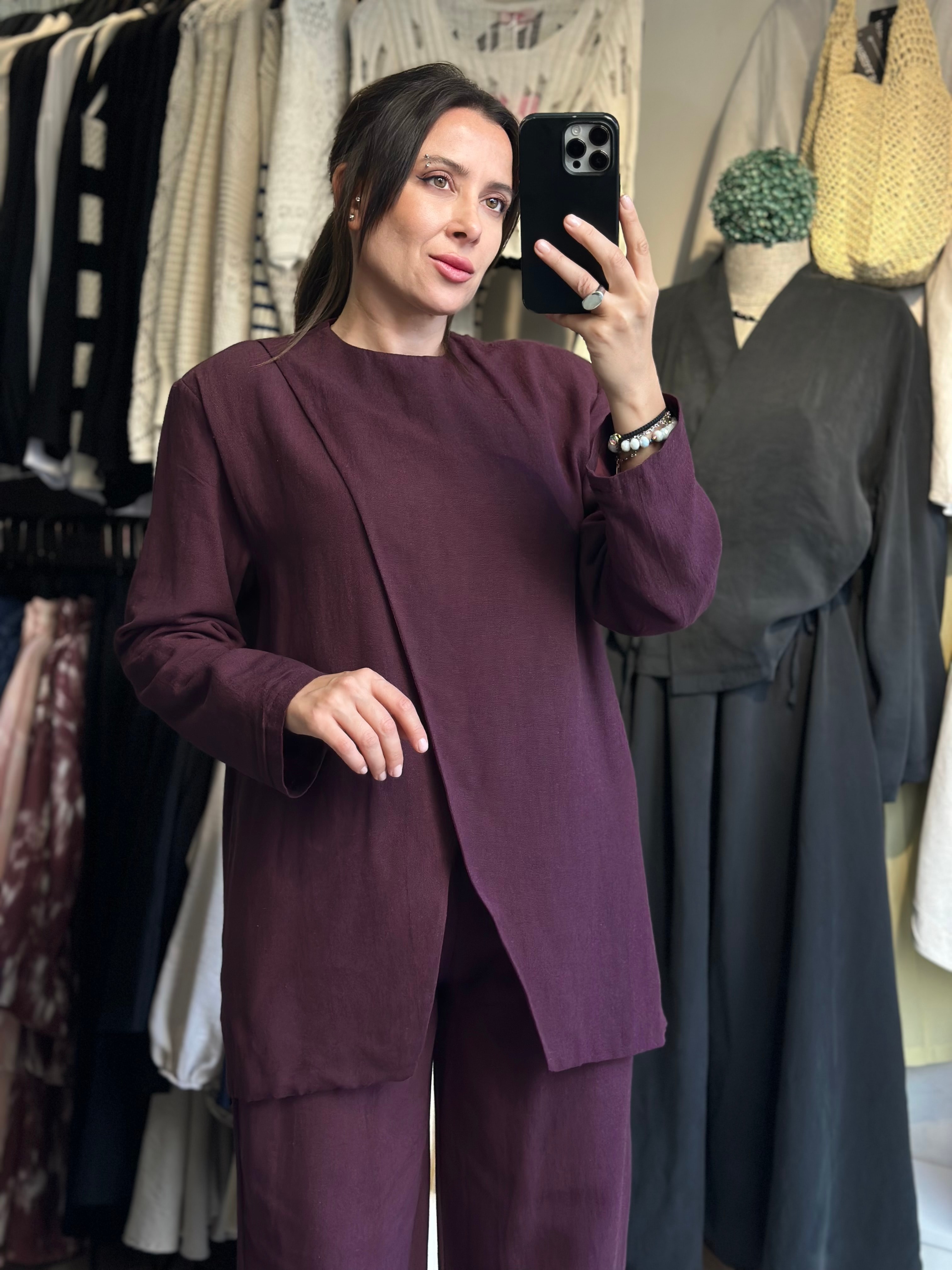 Bordo Ceket Pantolon Takım