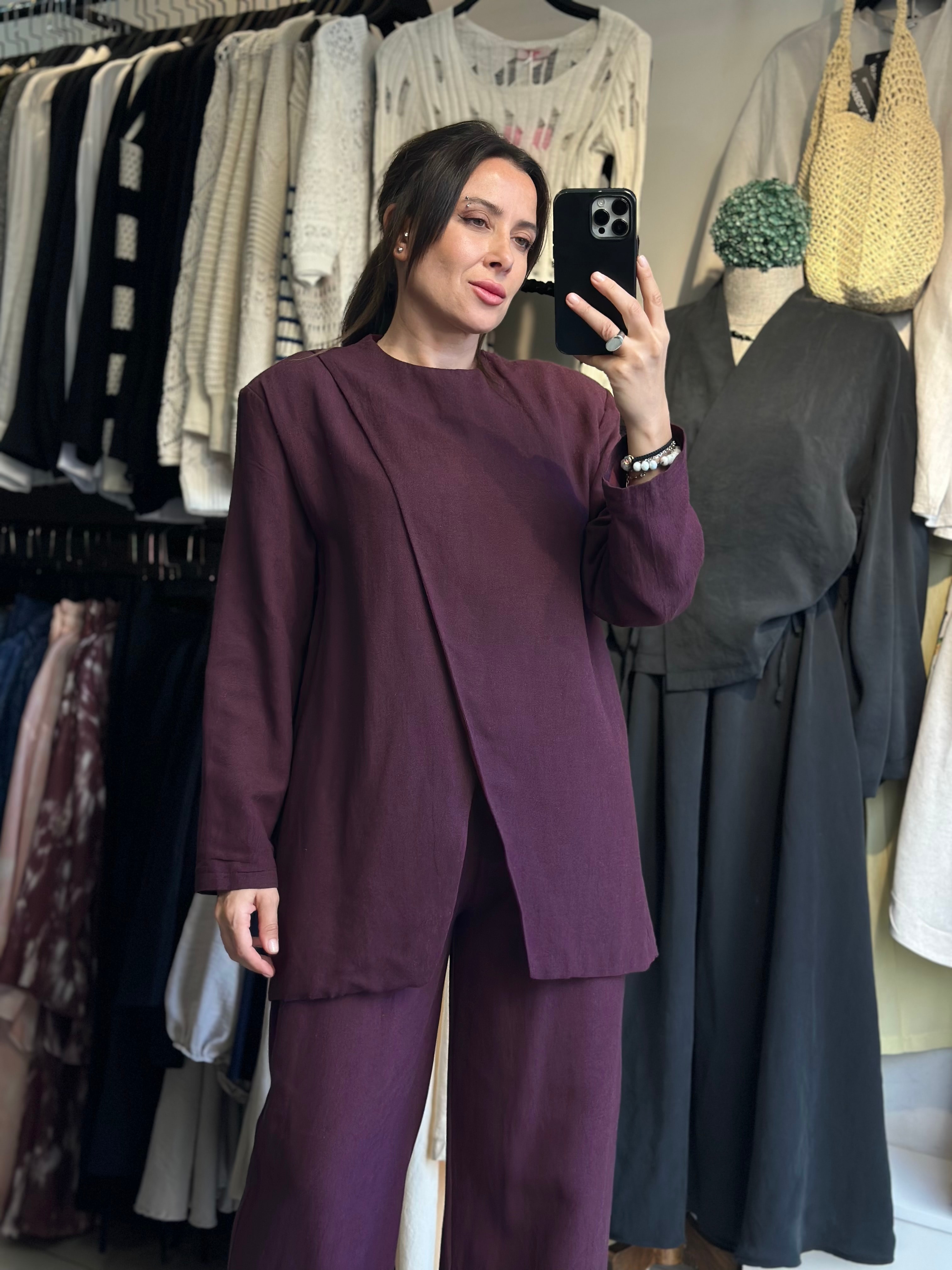 Bordo Ceket Pantolon Takım