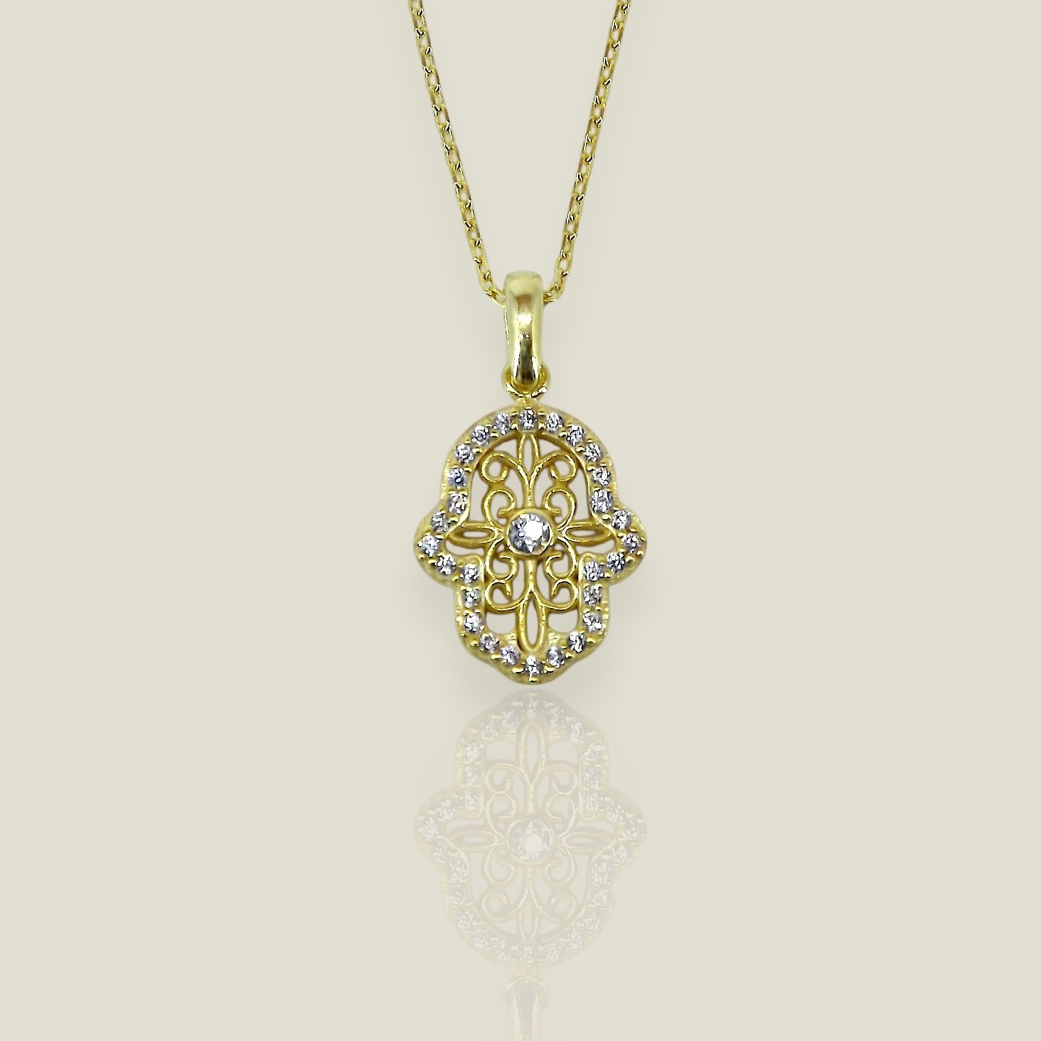 Motifli Hamsa Kolye