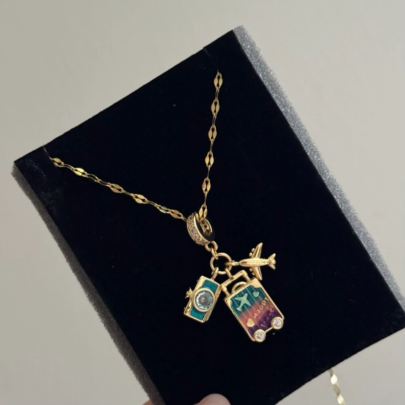 tatil temalı Çelik kolye 
