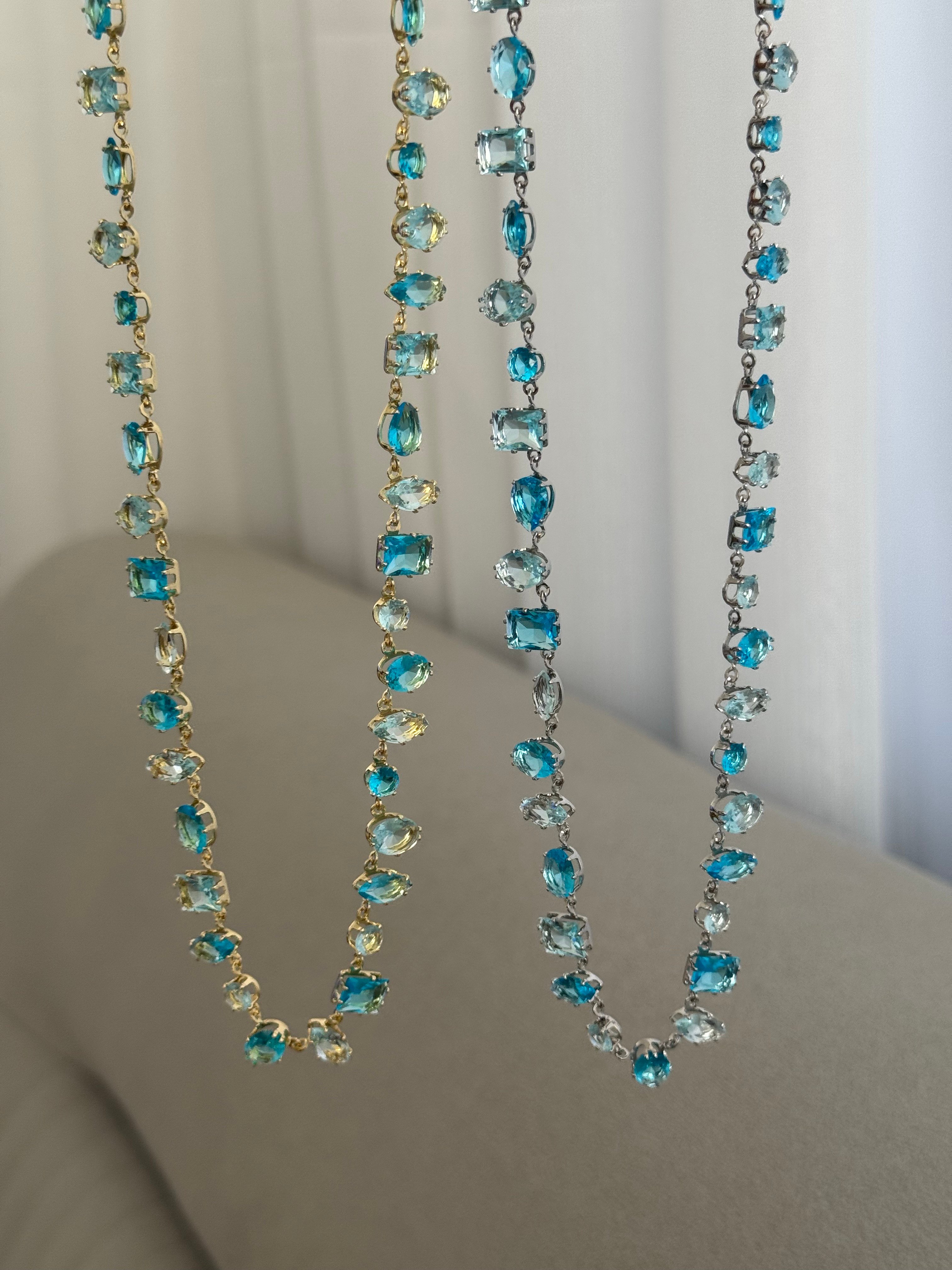 Swarovski | Gold - Mavi Gema kolye