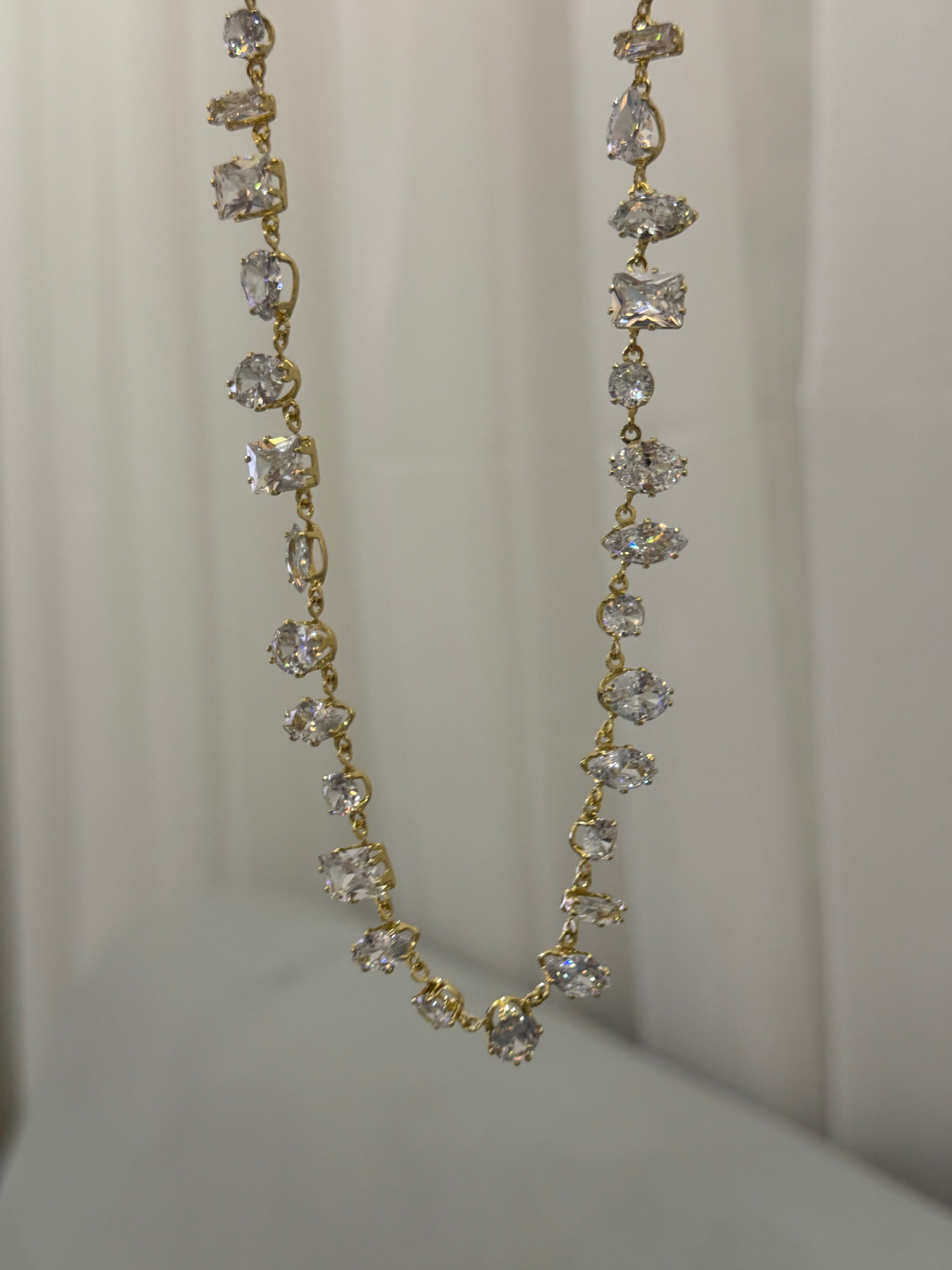 Swarovski | Gold - Beyaz Gema kolye