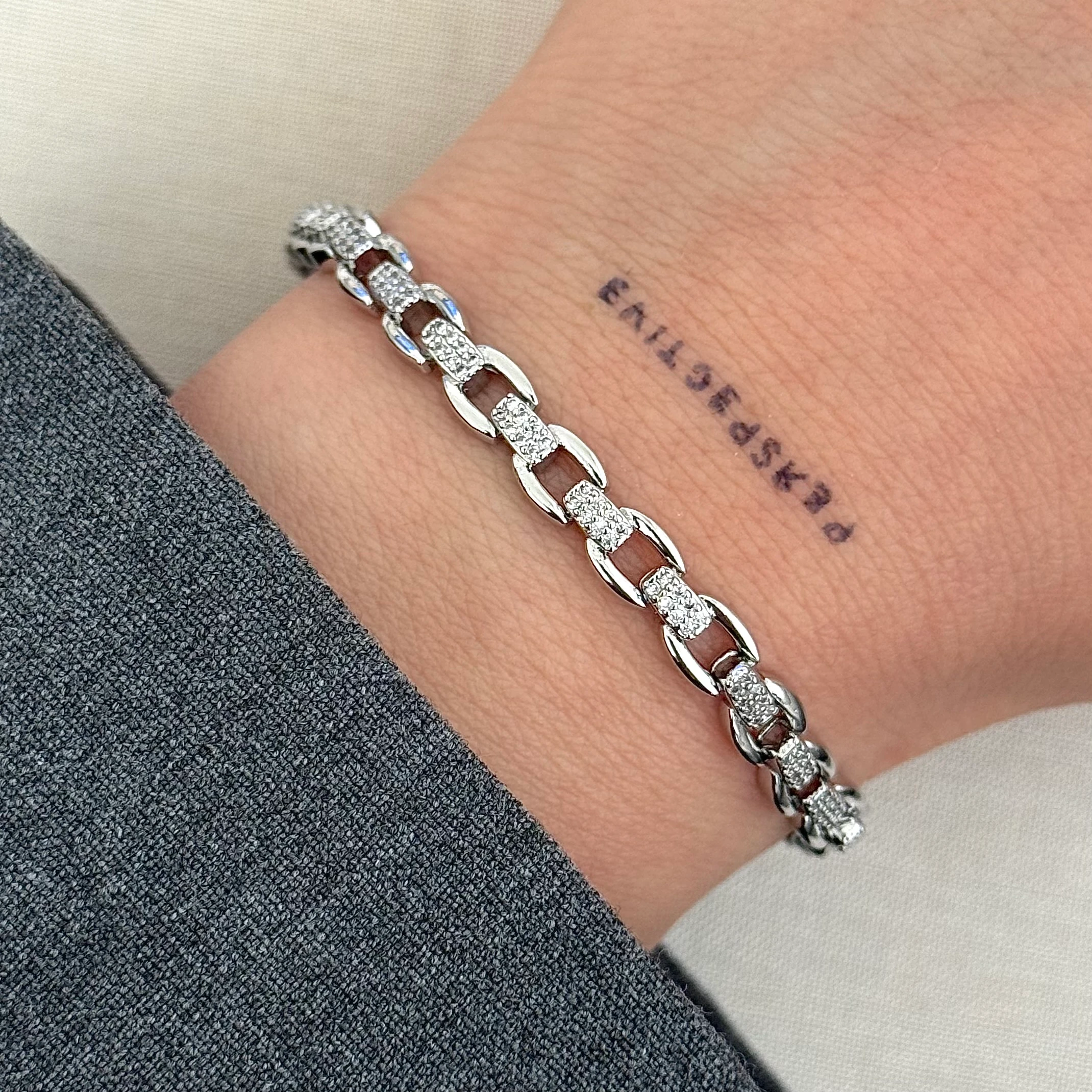 Vıp | Silver zirkon taşlı bileklik 