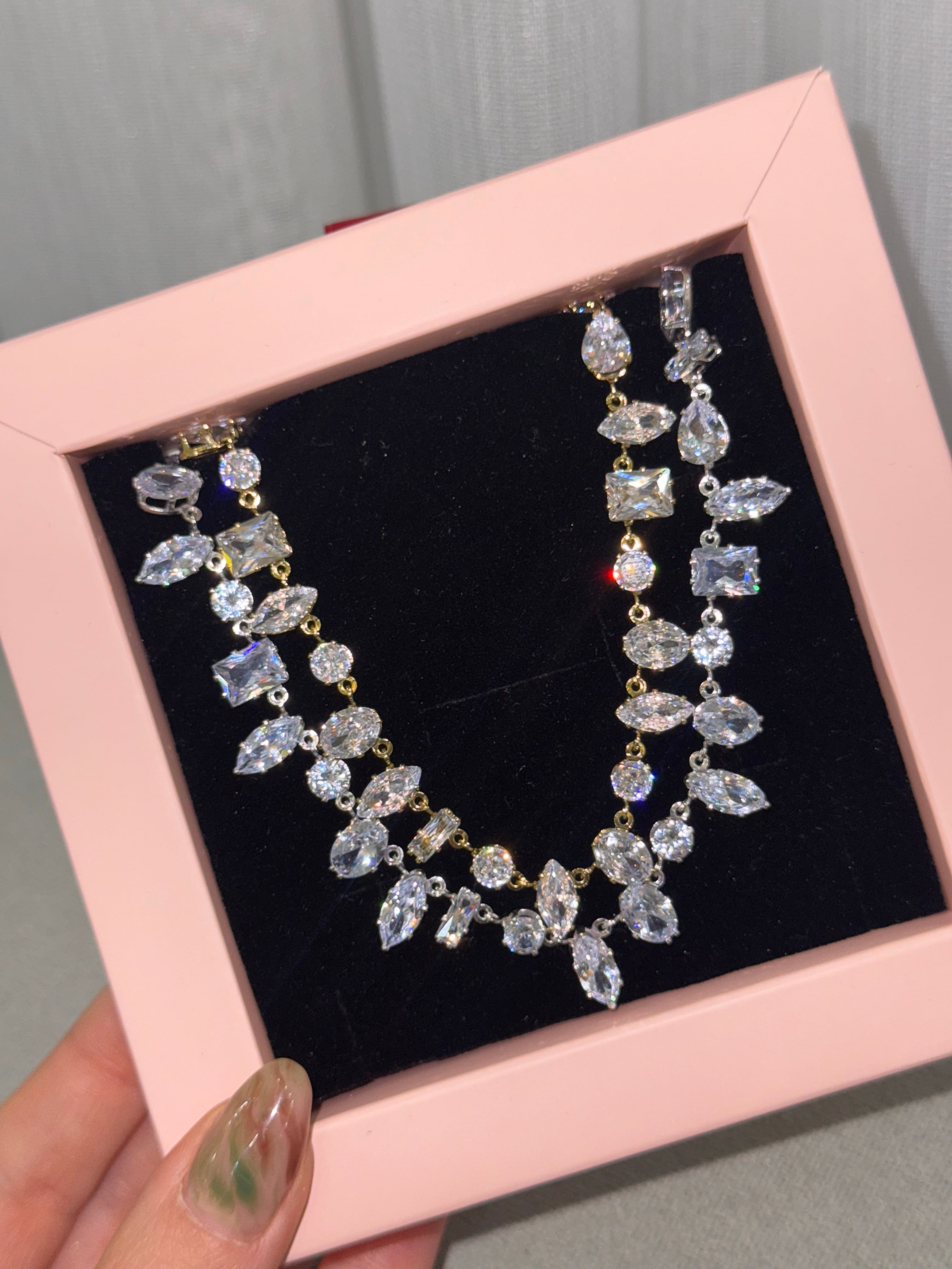 Swarovski | Silver - Beyaz Gema kolye