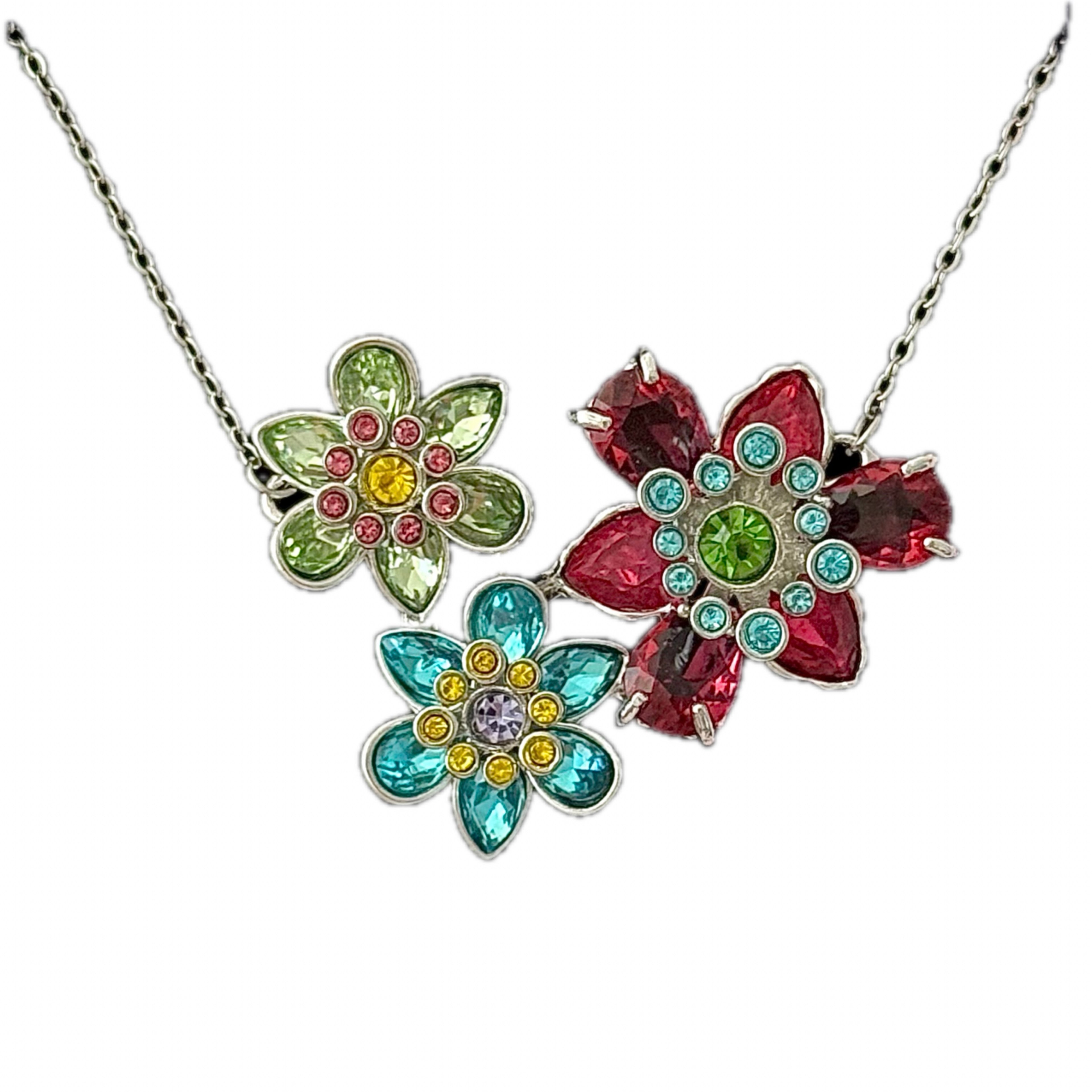 Çelik | Swarovski muadili silver flowers ldyllia kolye