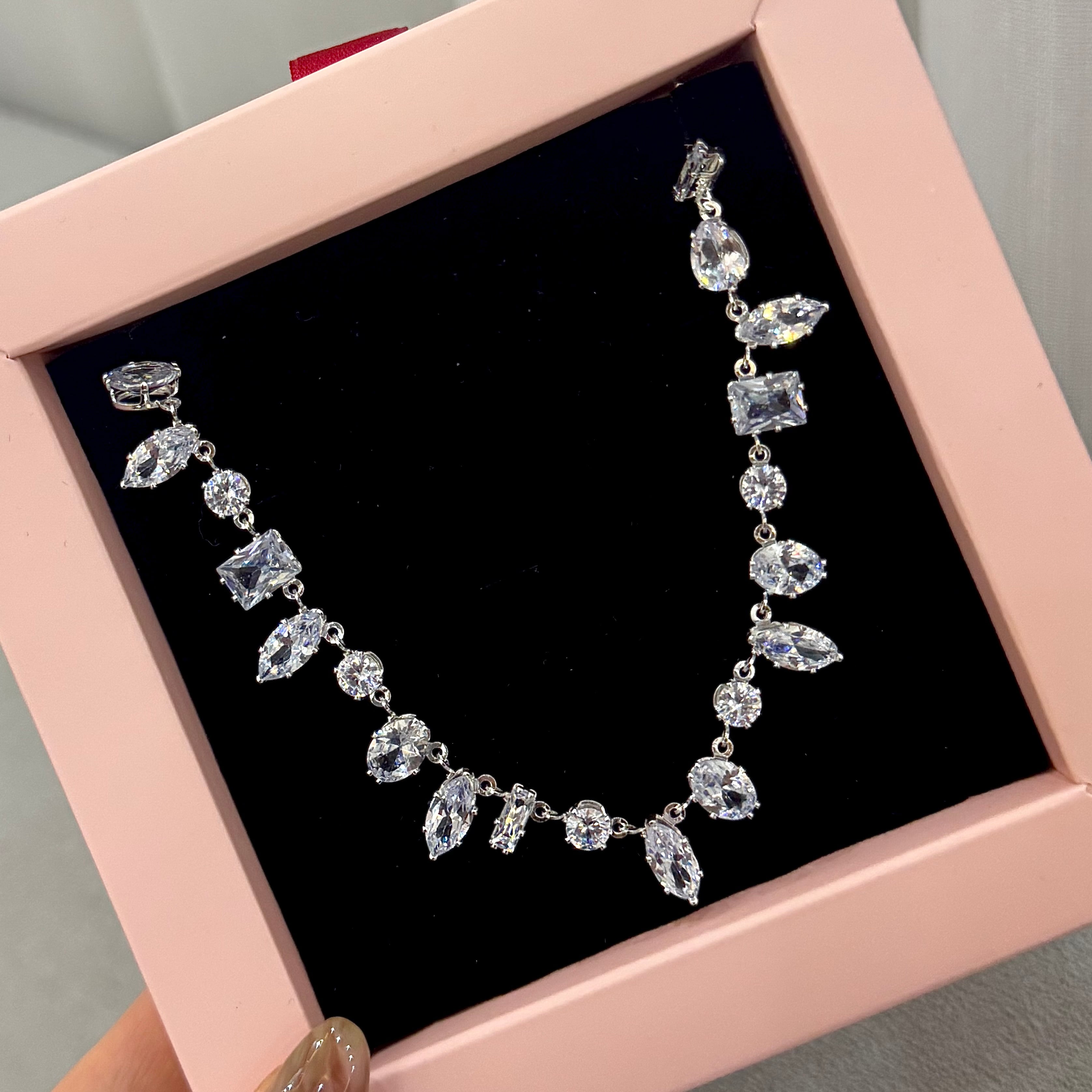 Swarovski | Silver - Beyaz Gema kolye