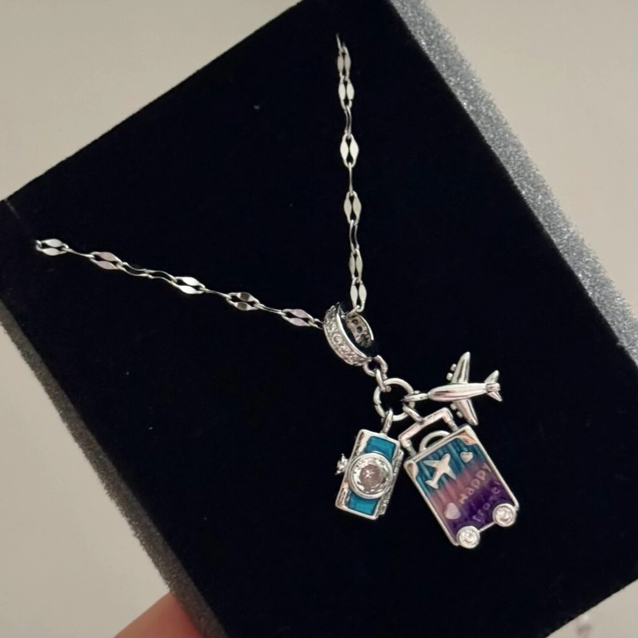tatil temalı Çelik kolye 