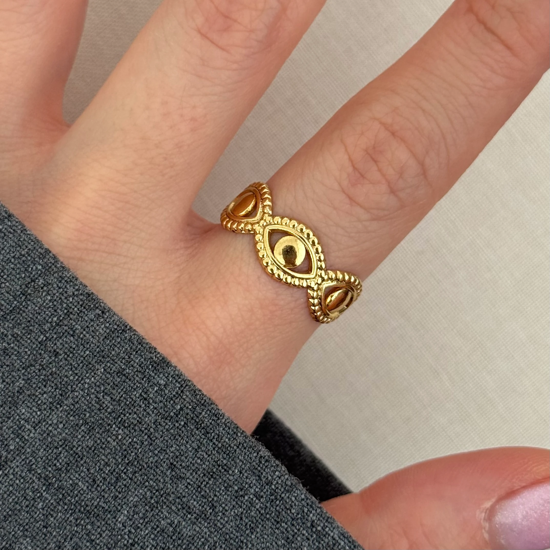 Çelik | Gold vintage yüzük 