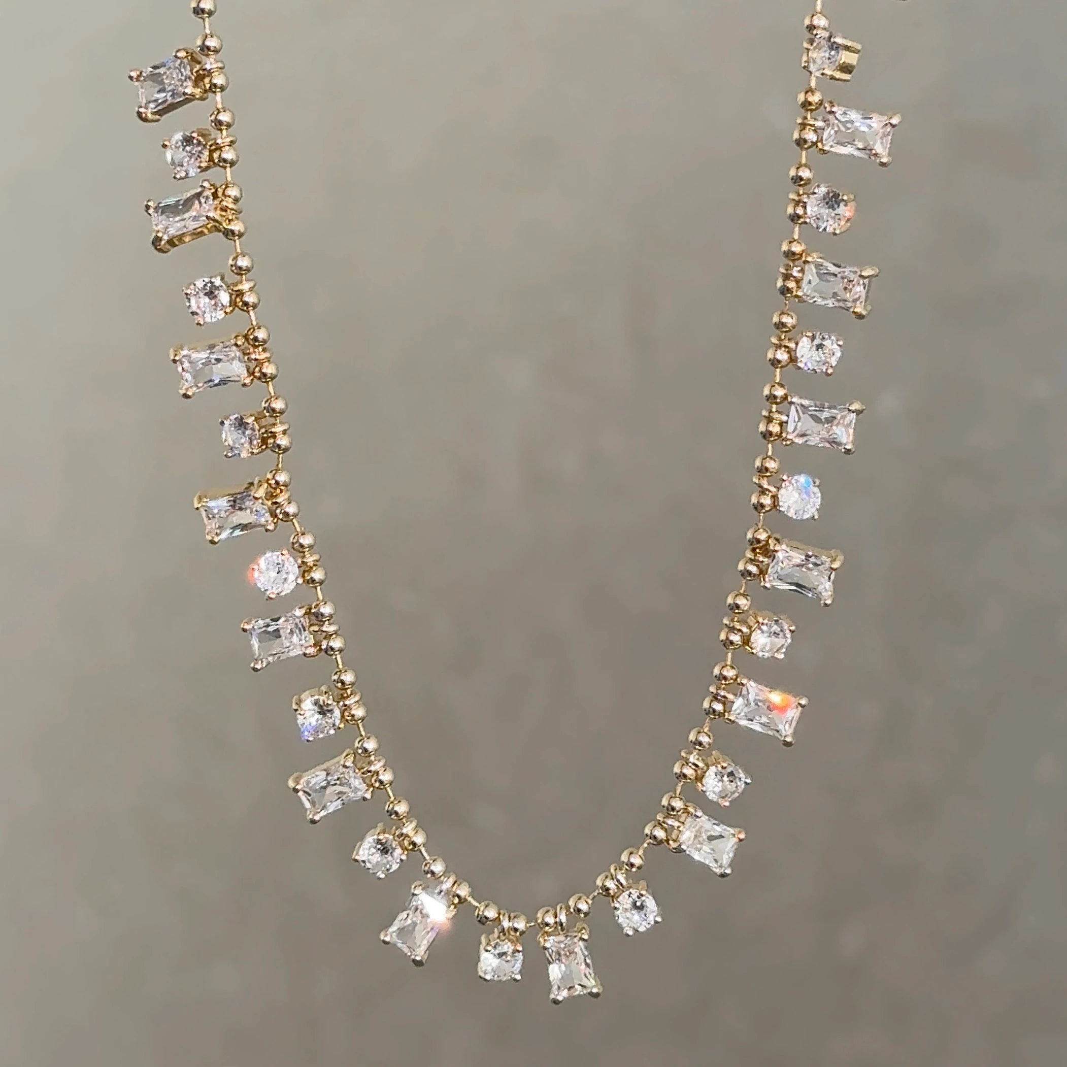 14k premium baget kolye 