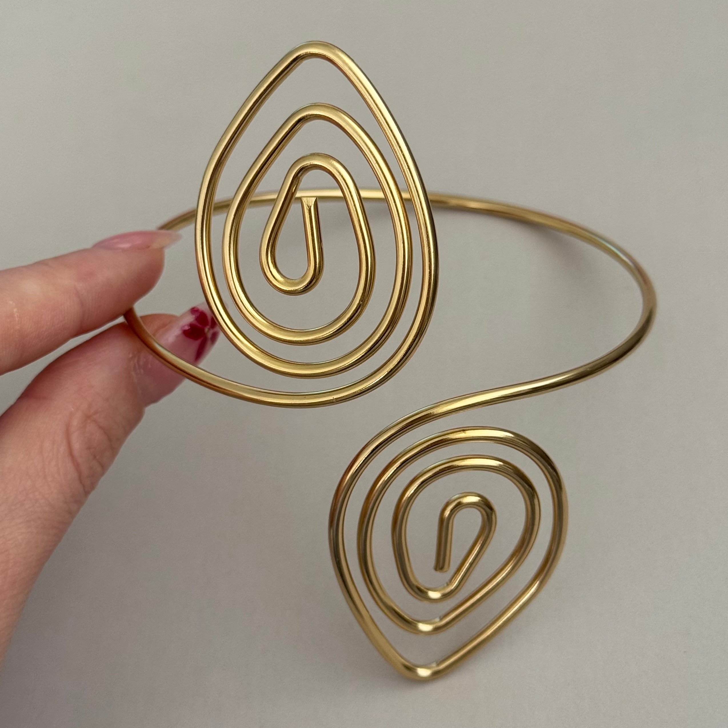 Çelik vintage gold üst kol | pazu bilekliği 