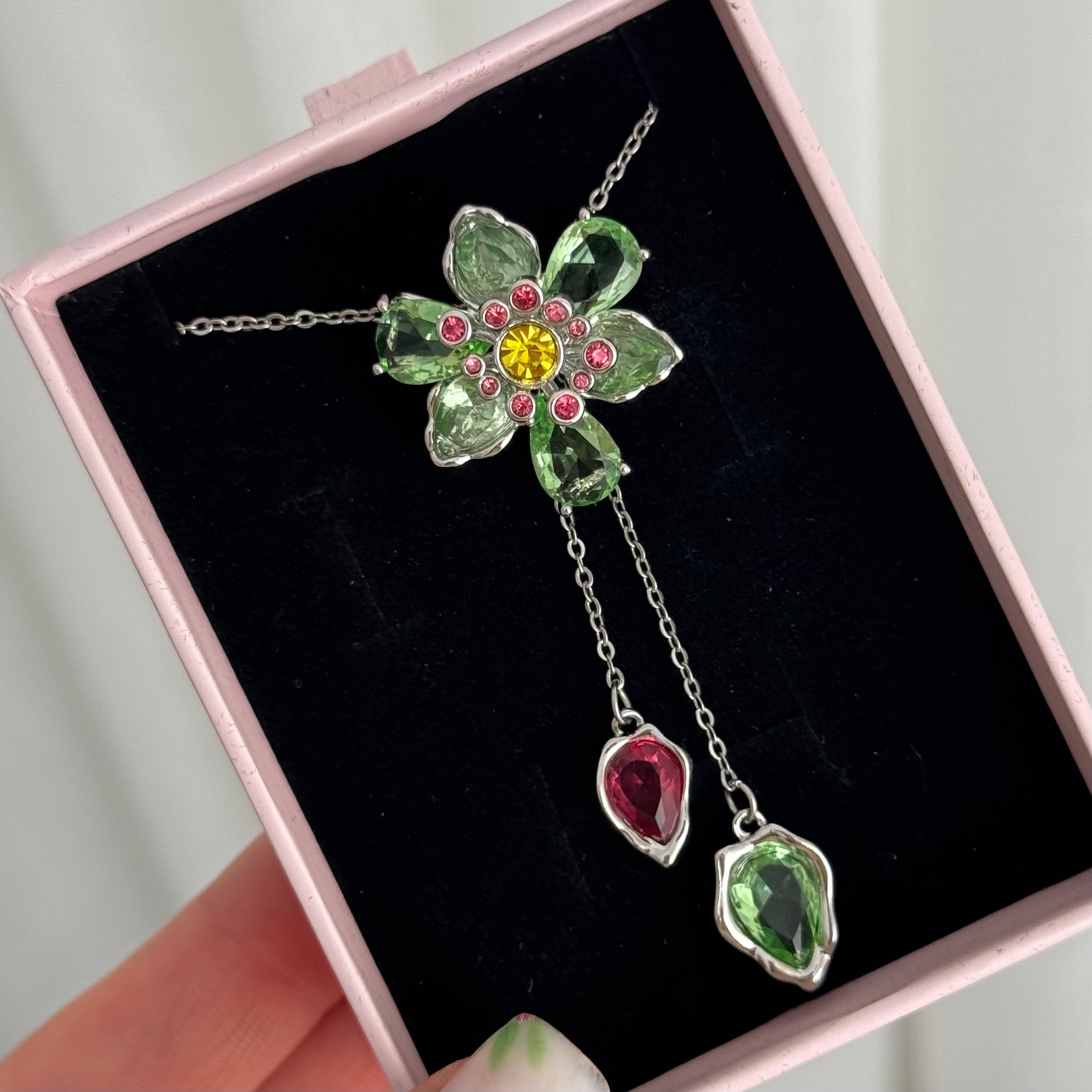 Çelik | Swarovski muadili silver ldyllia Y kolye