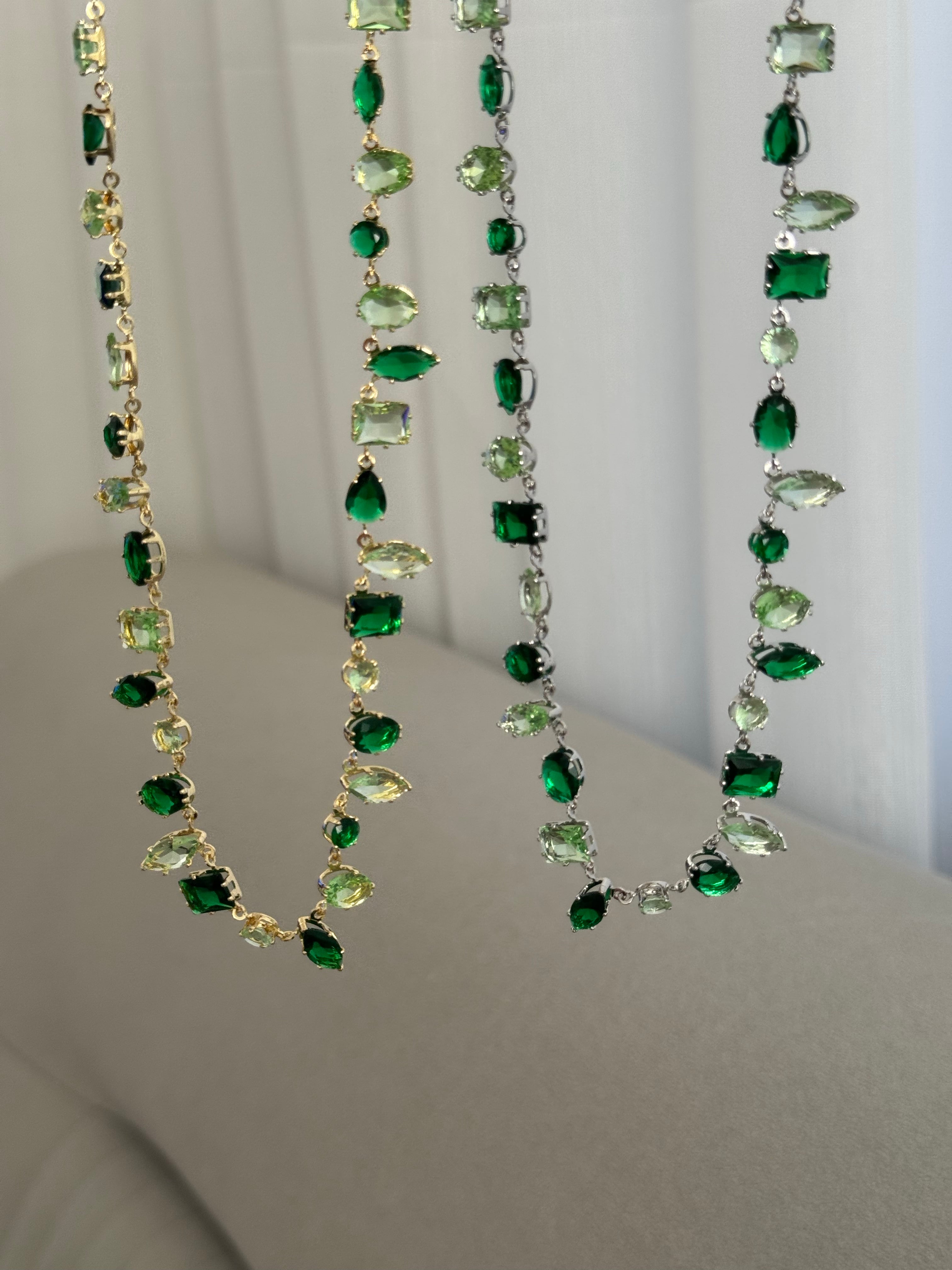 Swarovski | Gold - Yeşil Gema kolye