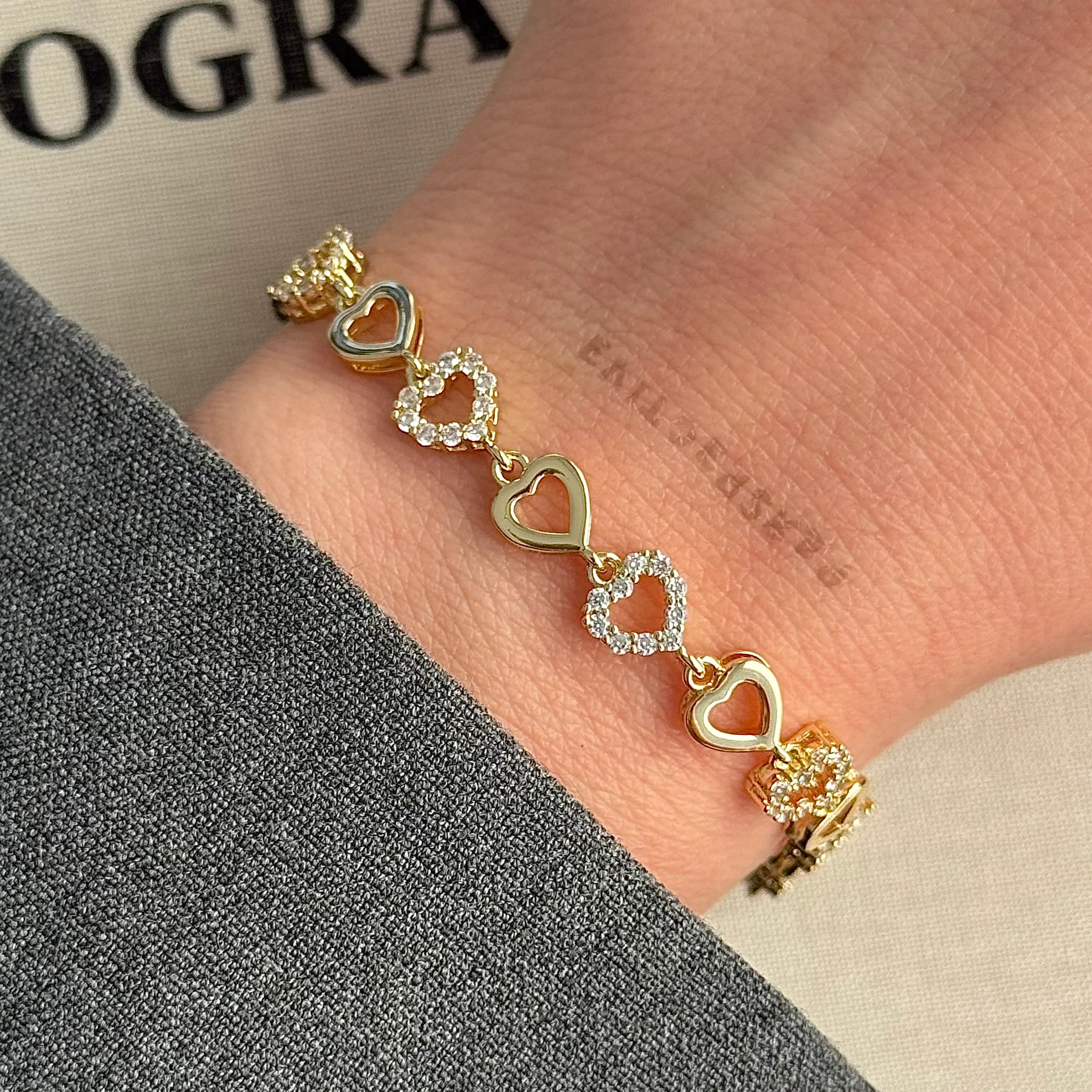 Vıp | Taşlı kalpli bileklik 