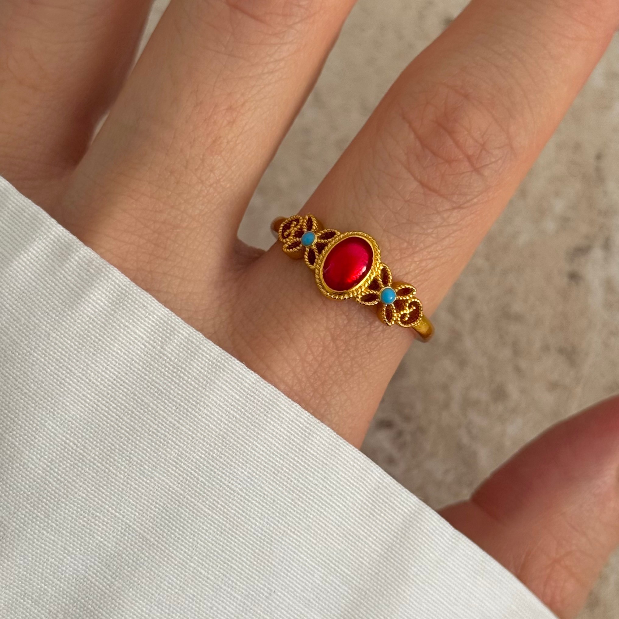 24k vintage yüzük