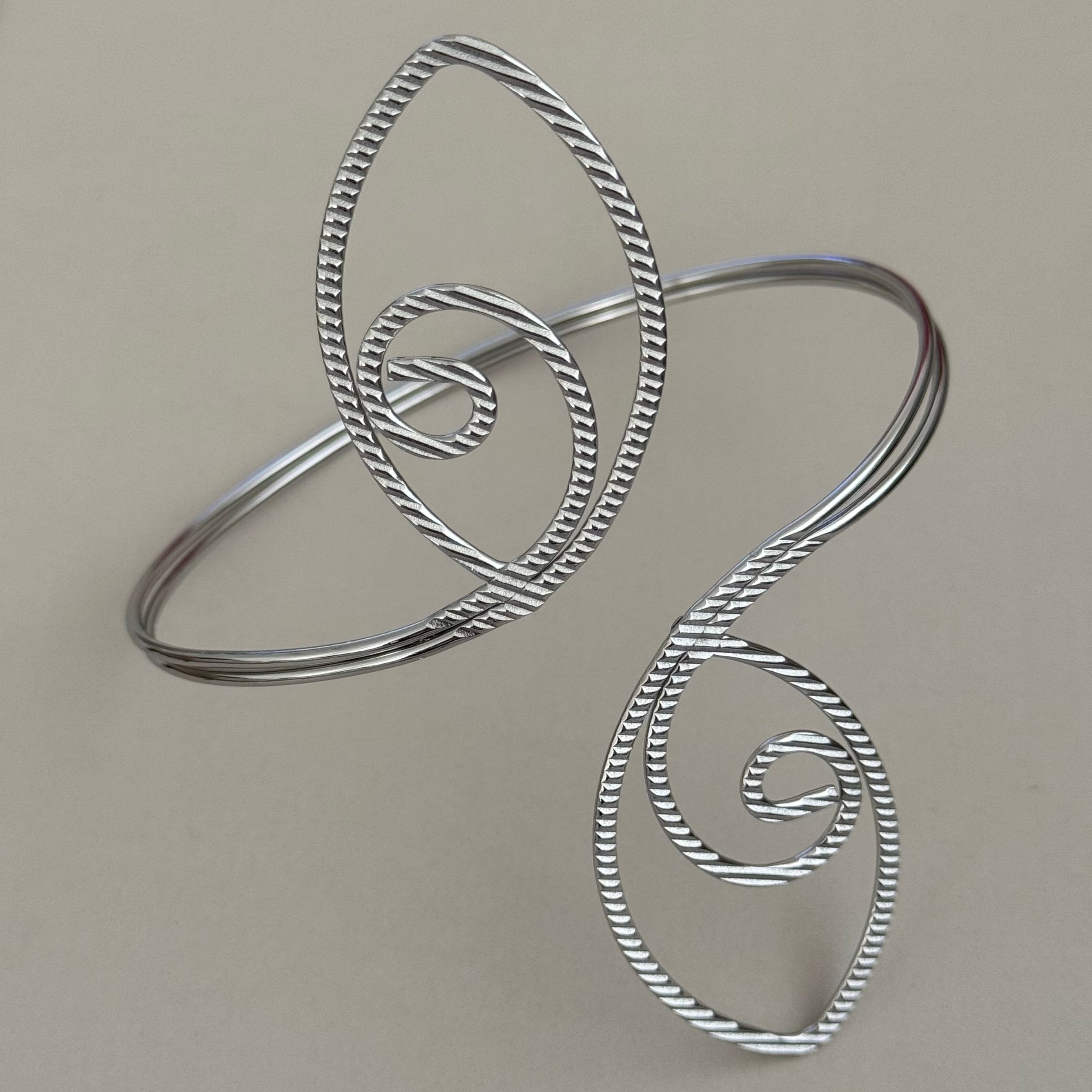 Çelik yaprak silver üst kol | pazu bilekliği 