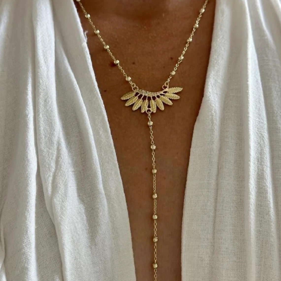 Vıp | Yaprak Y kolye 