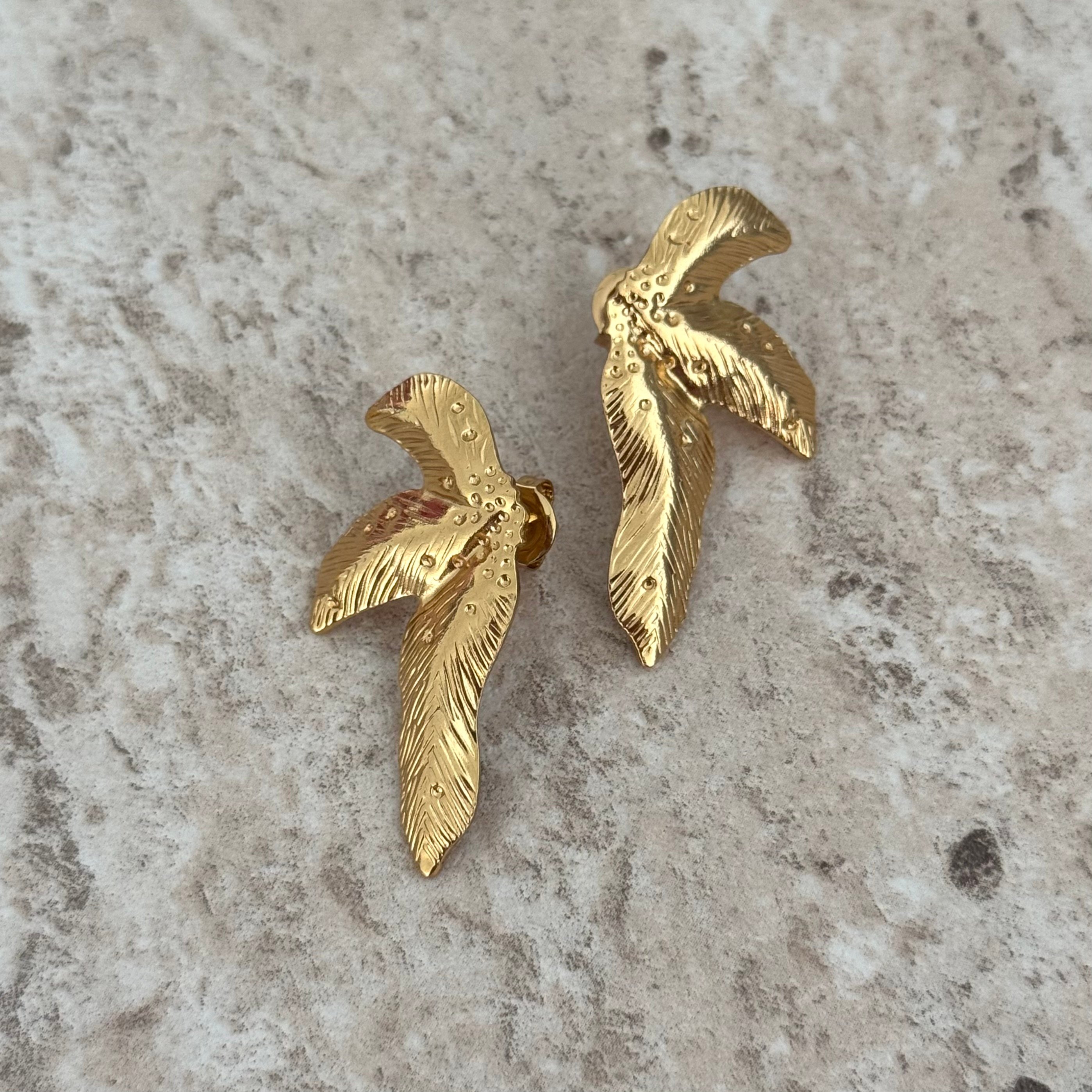 Çelik | Leaf küpe